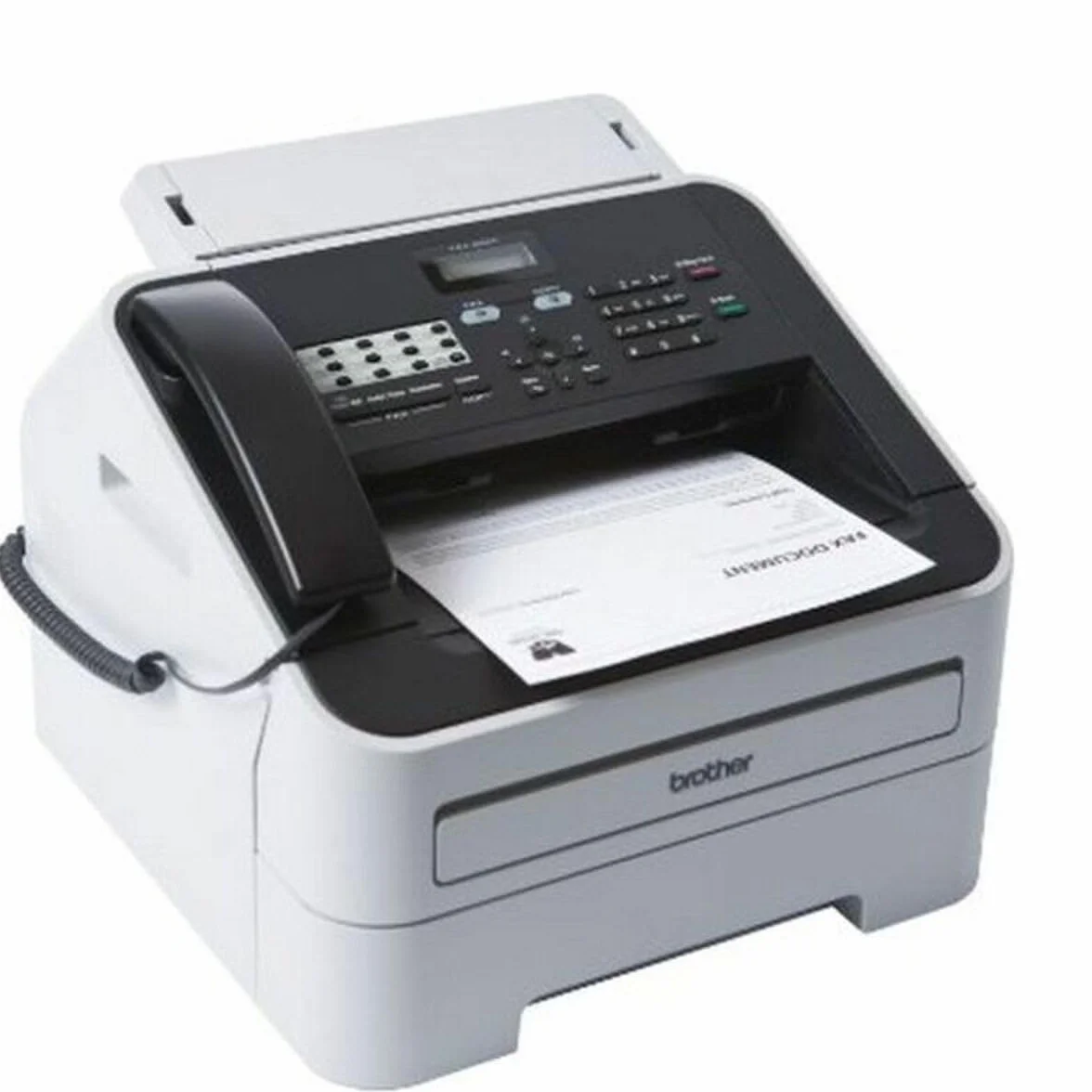 Brother FAX-2845 - Fax láser monocromo de alta velocidad con auricular telefónico y función de copia