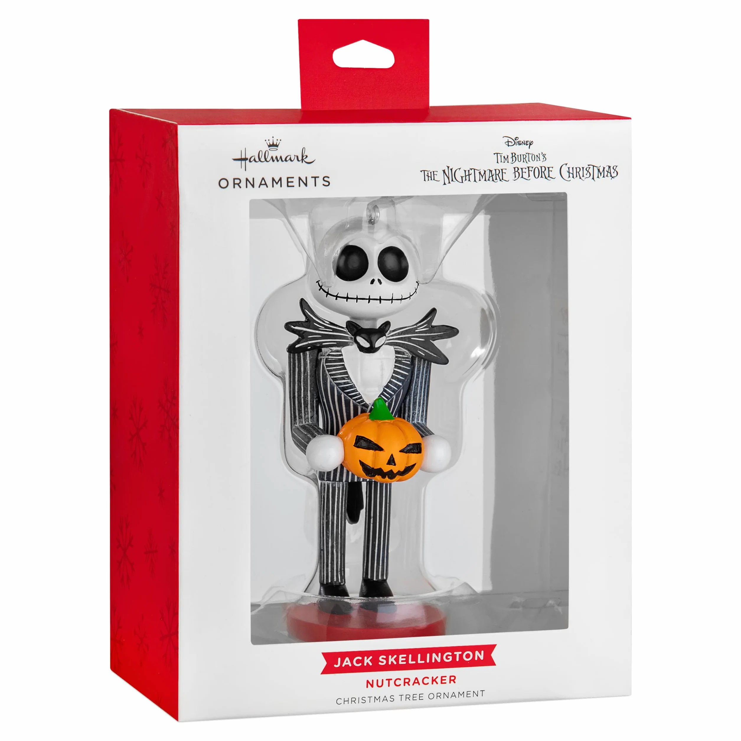 Hallmark Jack Skellington Adorno de Cascanueces Decoración de Árbol Pesadilla Antes de Navidad Coleccionable Negro Blanco