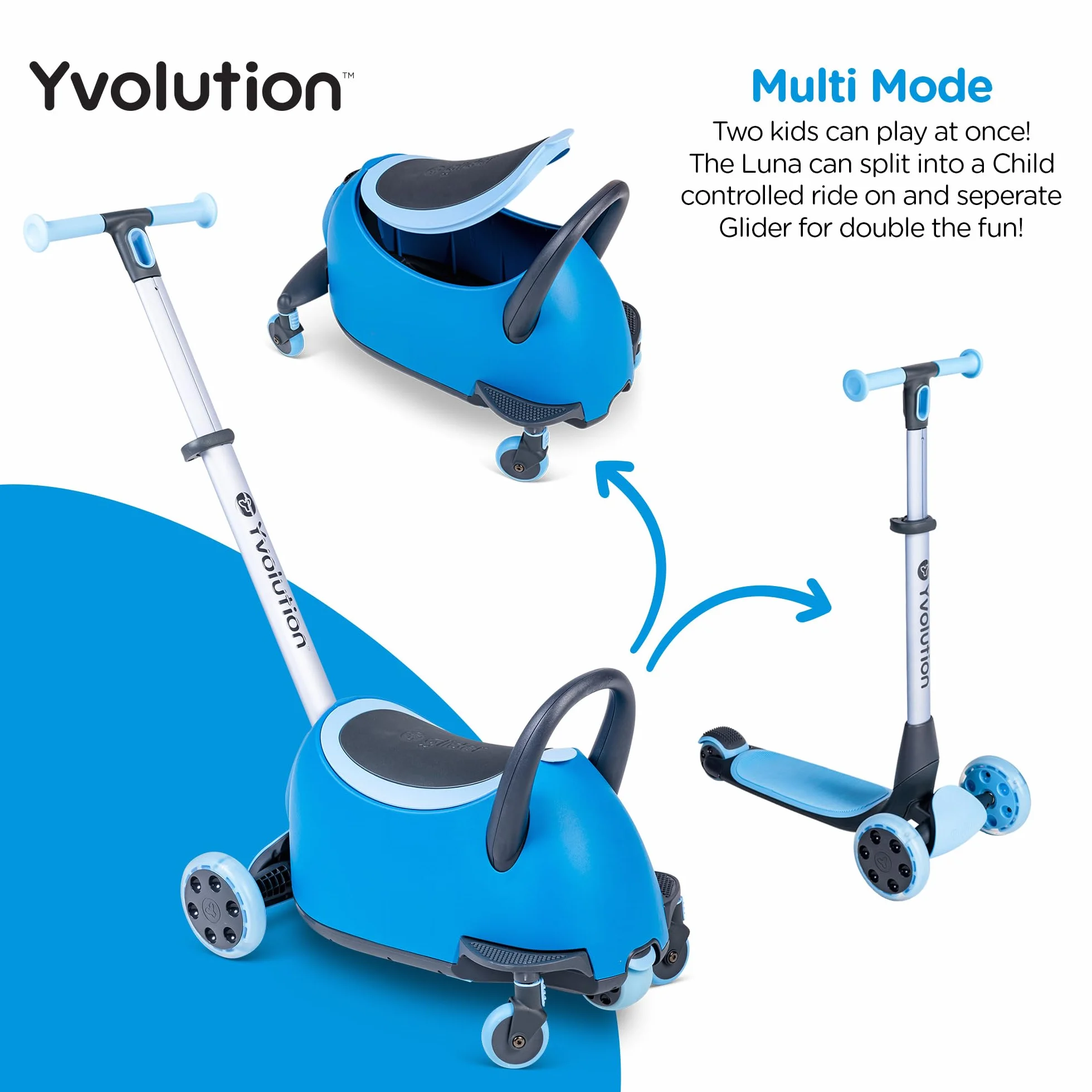 Yvolution YGlider Luna 5 en 1 Evolutivo Correpasillos Patinete Almacenaje