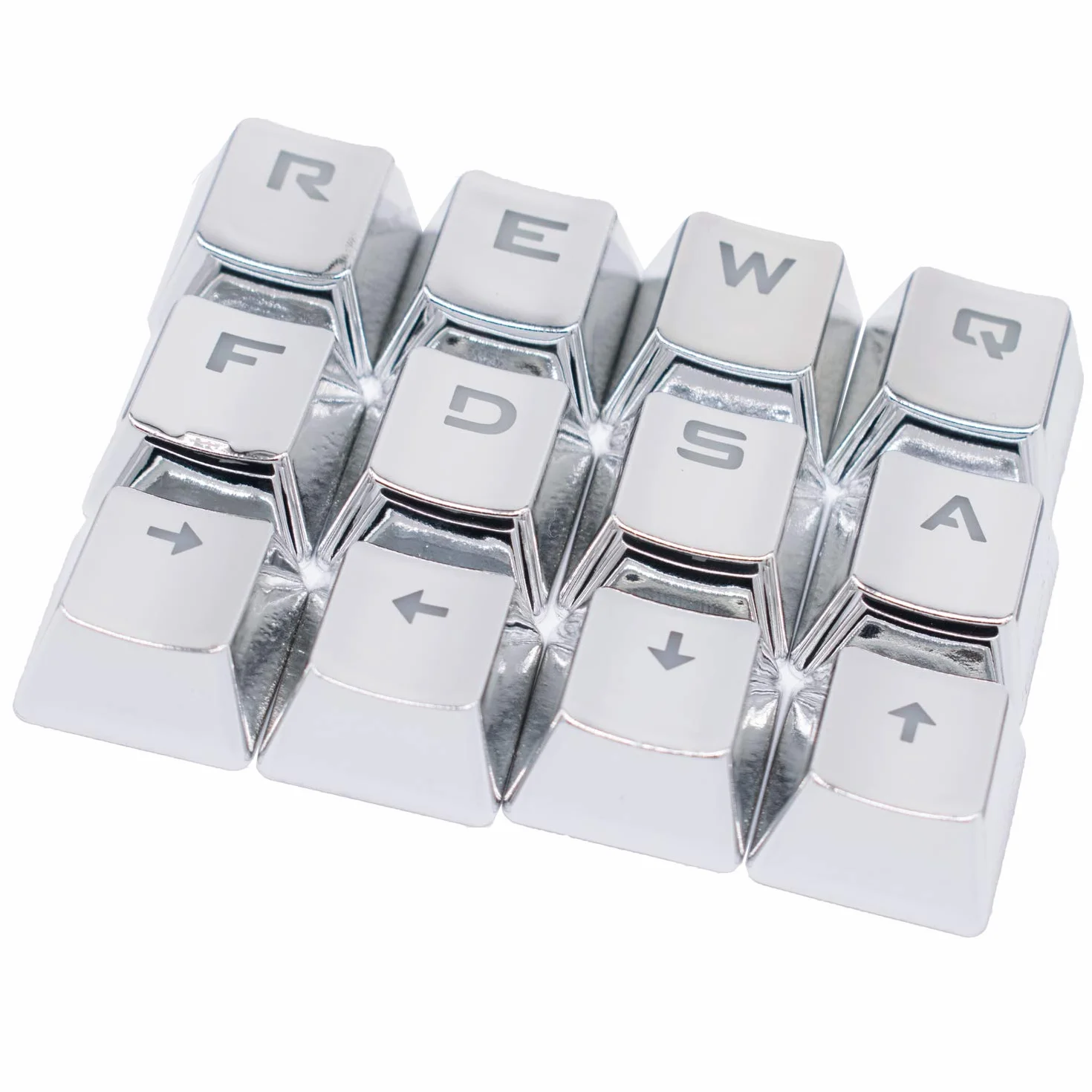 Juego de 12 Teclas PBT retroiluminadas metálicas galvanizadas para Teclado mecánico Cherry MX Axis TLT Retail FPS y MOBA Gaming Switch QWER/ASDF/WASD/Direction con Extractor de Llaves