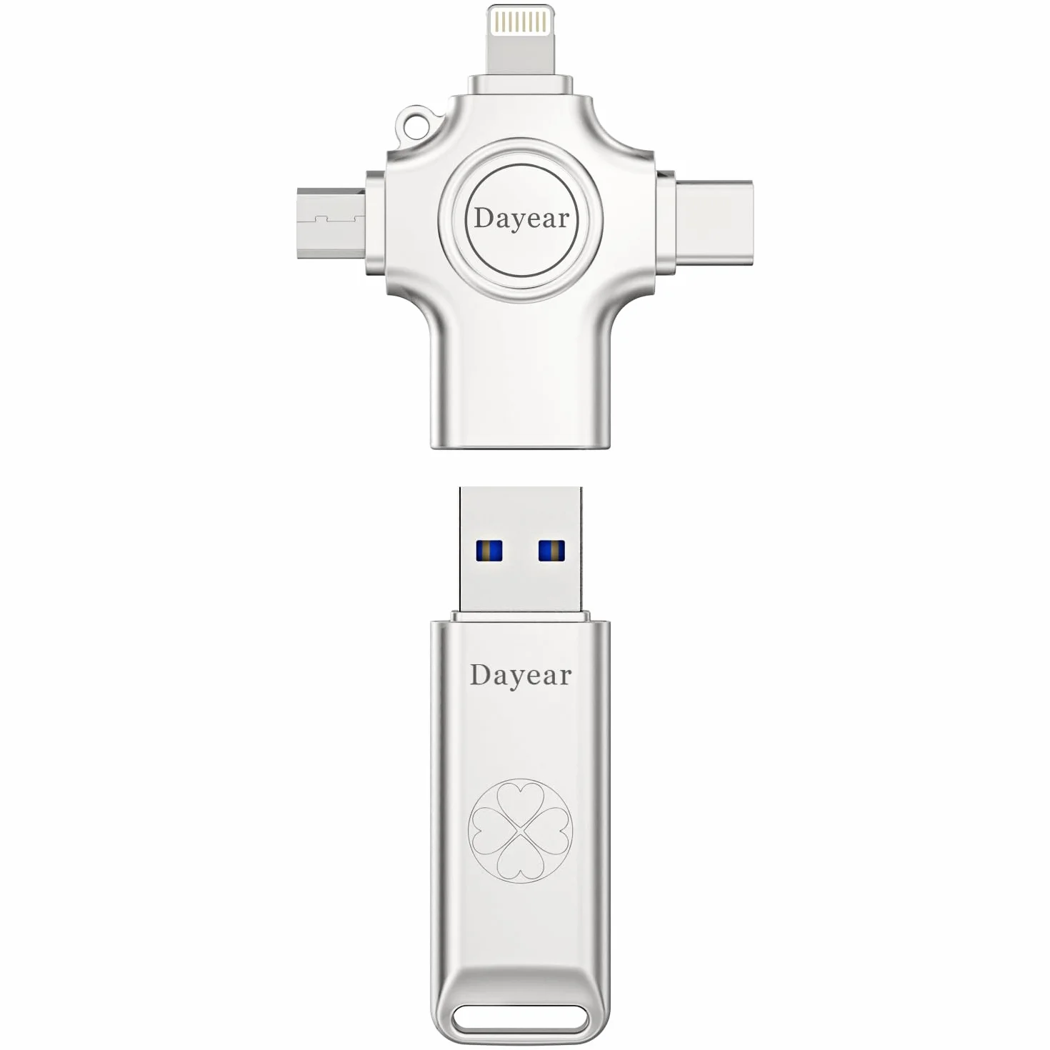 Unidad flash USB C de 64 GB para palo de fotos, 4 en 1, memoria USB para copia de seguridad de fotos/videos, almacenamiento USB C externo para iPhone/iPad/Android/PC/Mac
