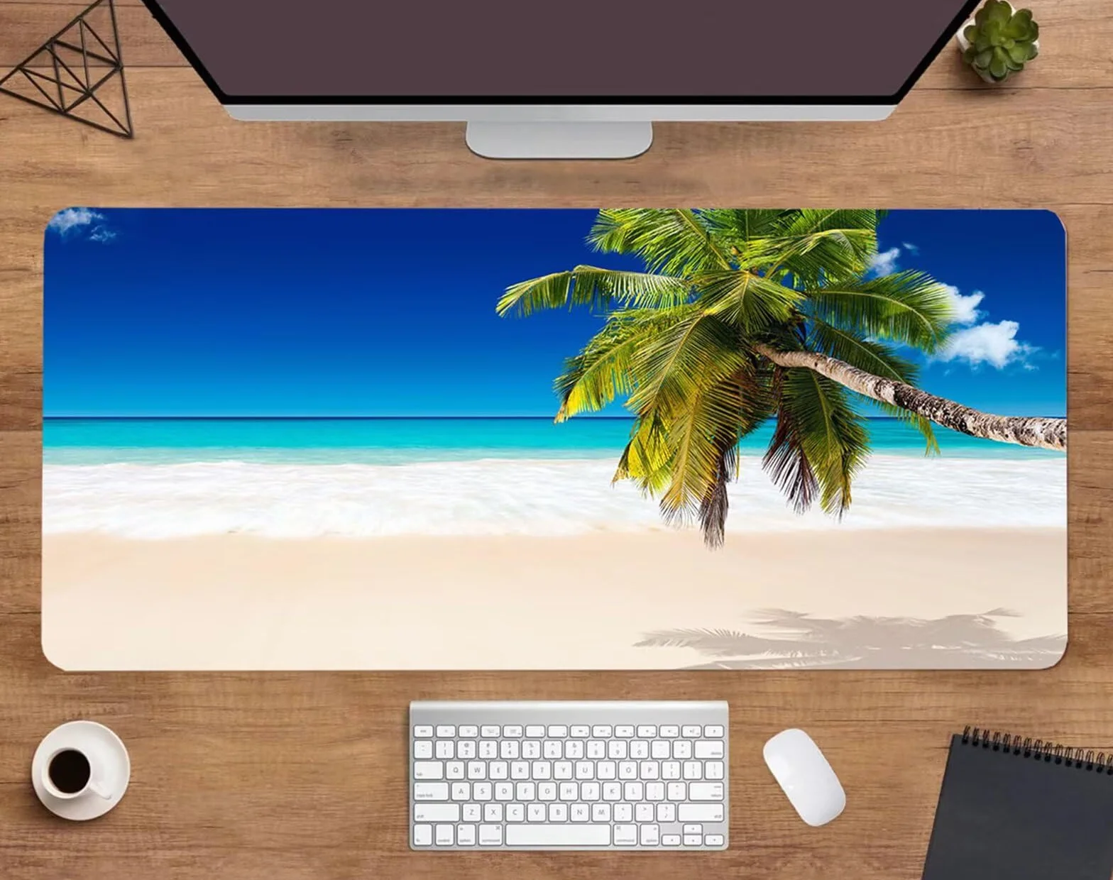 Alfombrilla Ratón XXL 1200x600x2mm Mouse Pad Grande Gaming,Alfombrilla Antideslizante,Tapete Escritorio con Bordes Cosidos,Alfombrilla Ratón para Jugadores, PC, Oficina, Árbol de Playa