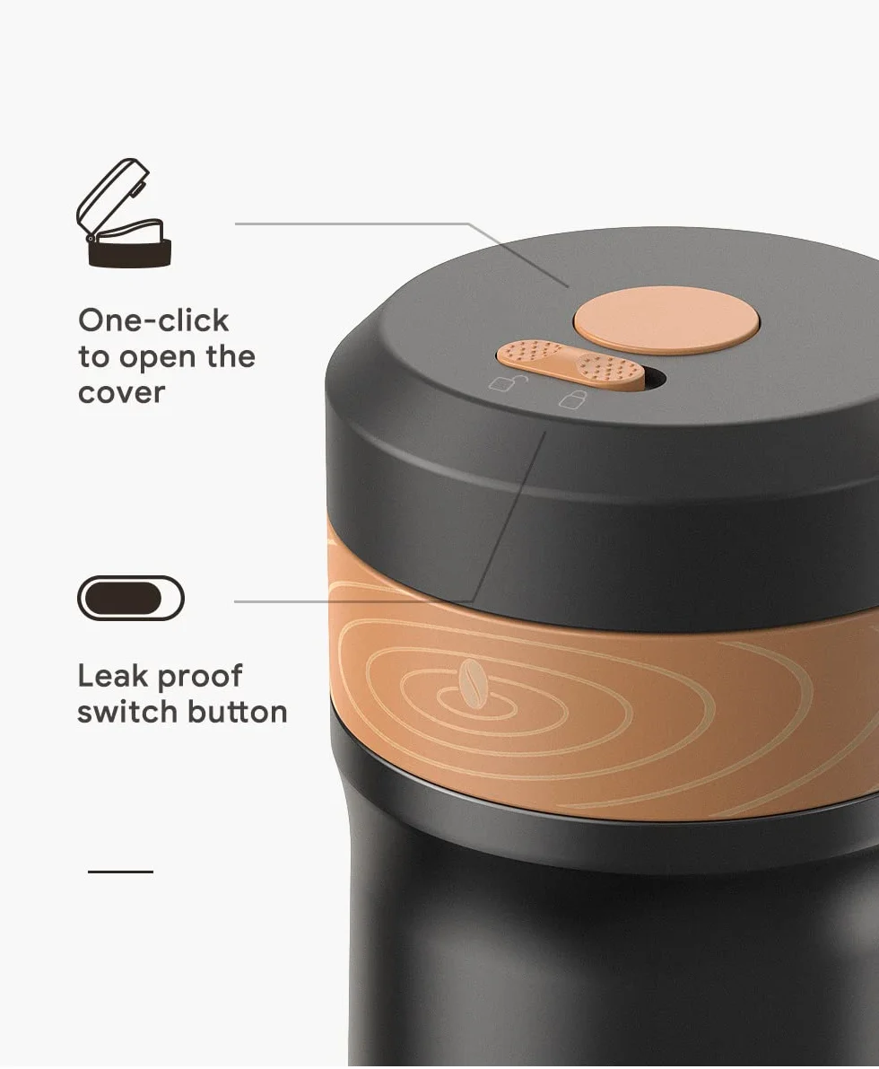 Cafetera portátil de prensa francesa 320ml acero inoxidable filtro único té café caliente/frío