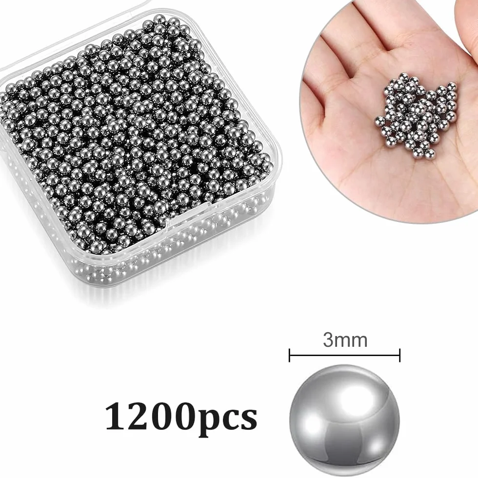 Bolas de limpieza de acero inoxidable para decantadores, botellas y cristalería, 1200 unidades reutilizables
