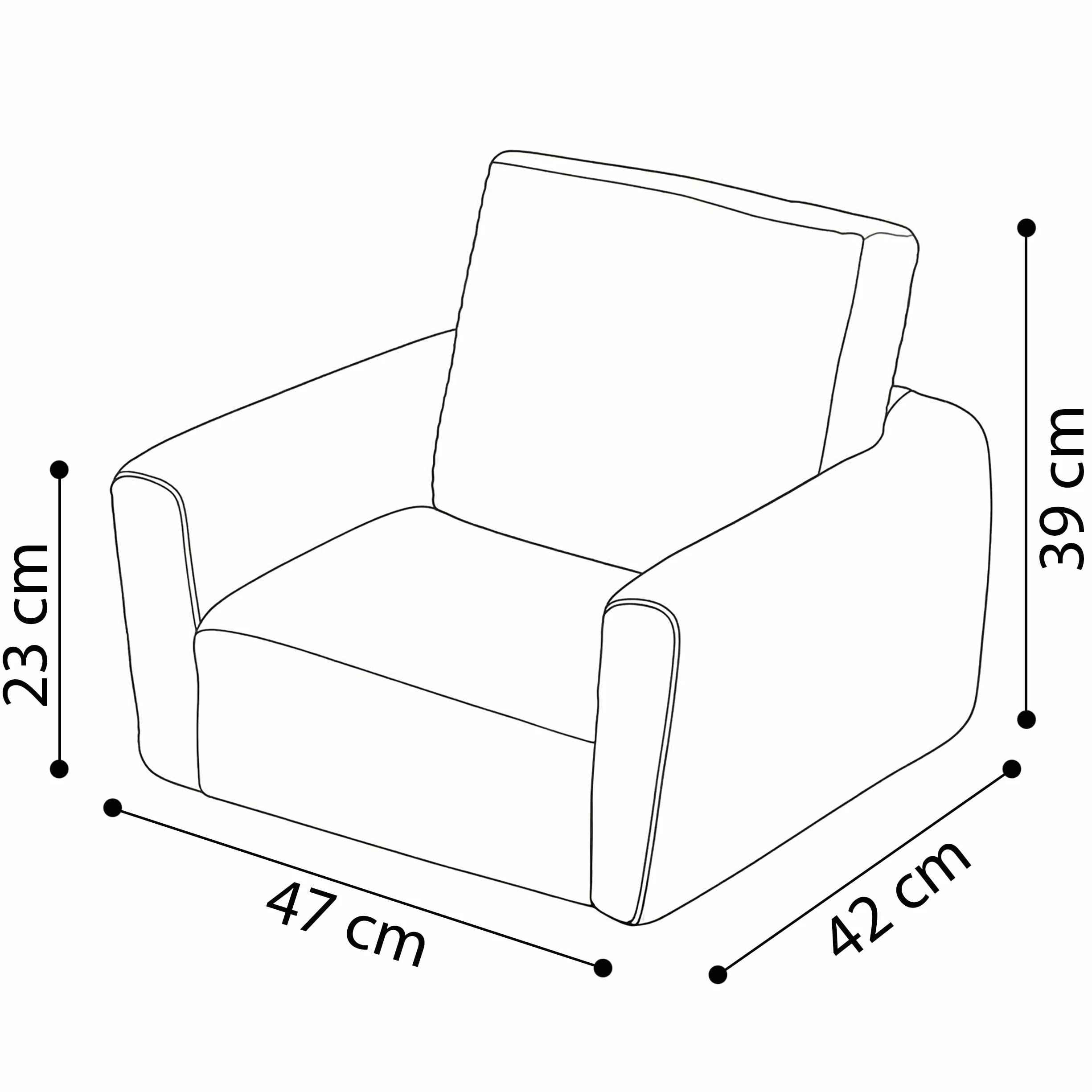 MISIOO Sillón infantil CUBIE de pana plegable para niños y bebés suave habitación infantil