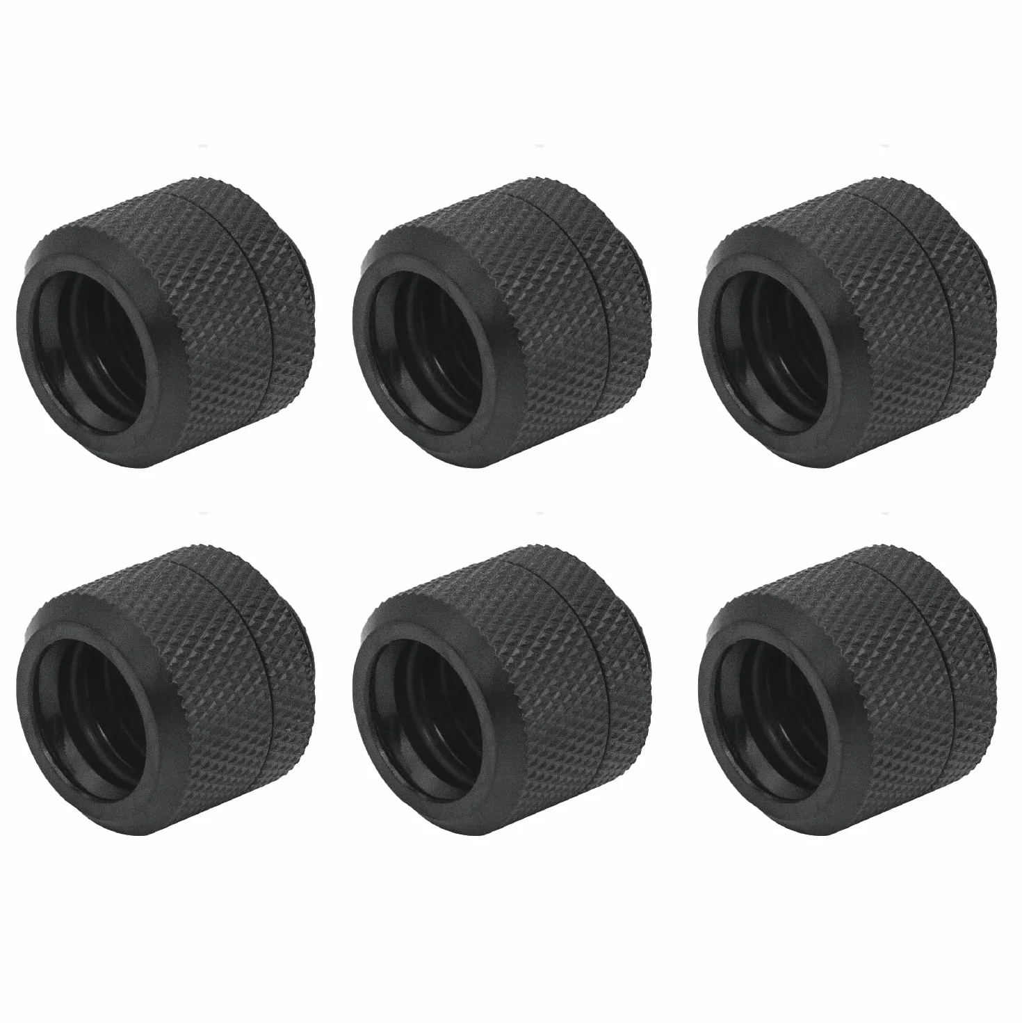Dracaena Paquete de 6 roscas G1/4 pulgadas a 14 mm de diámetro exterior, accesorio de compresión de tubo duro con diseño de cuerpo alto, negro
