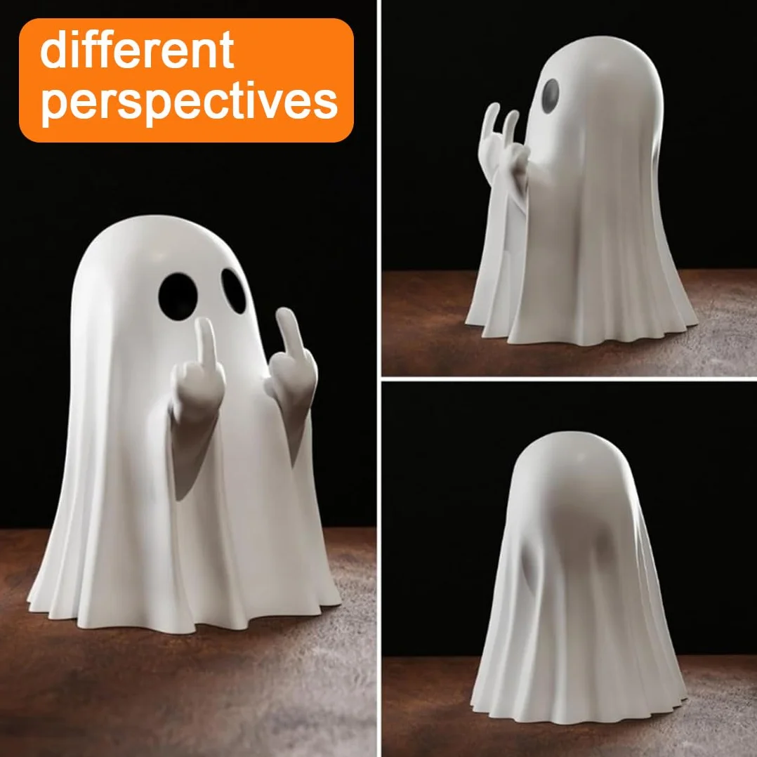 Accesorios de decoración de Halloween fantasmas terroríficos negro blanco 2 piezas
