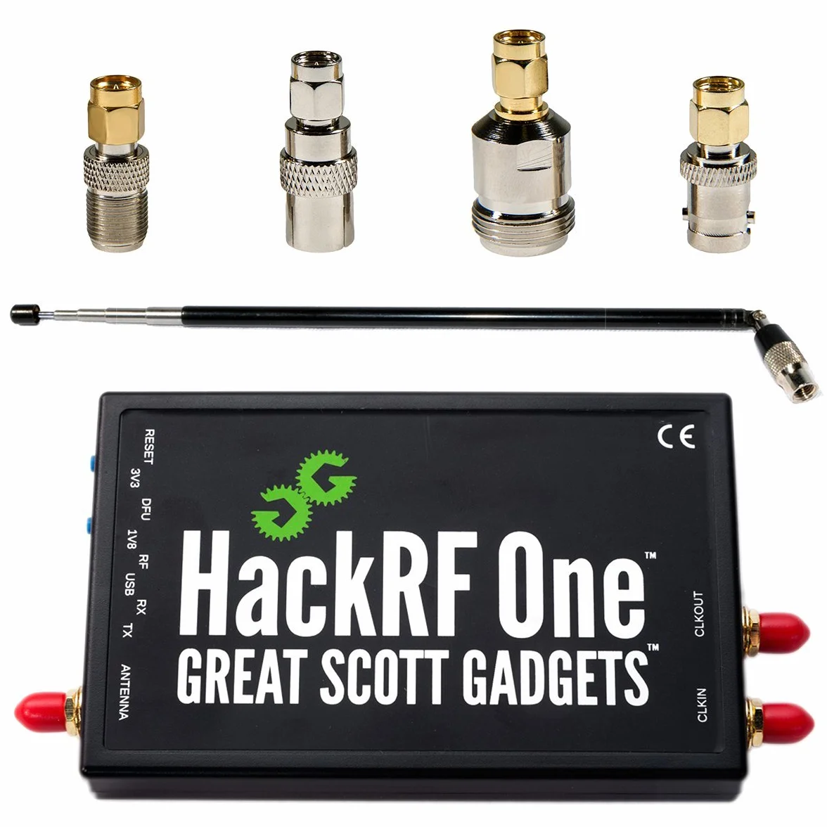 Radio Definida por Software (SDR) HackRF One, ANT500 Antena, y Paquete de Adaptador de Antena SMA