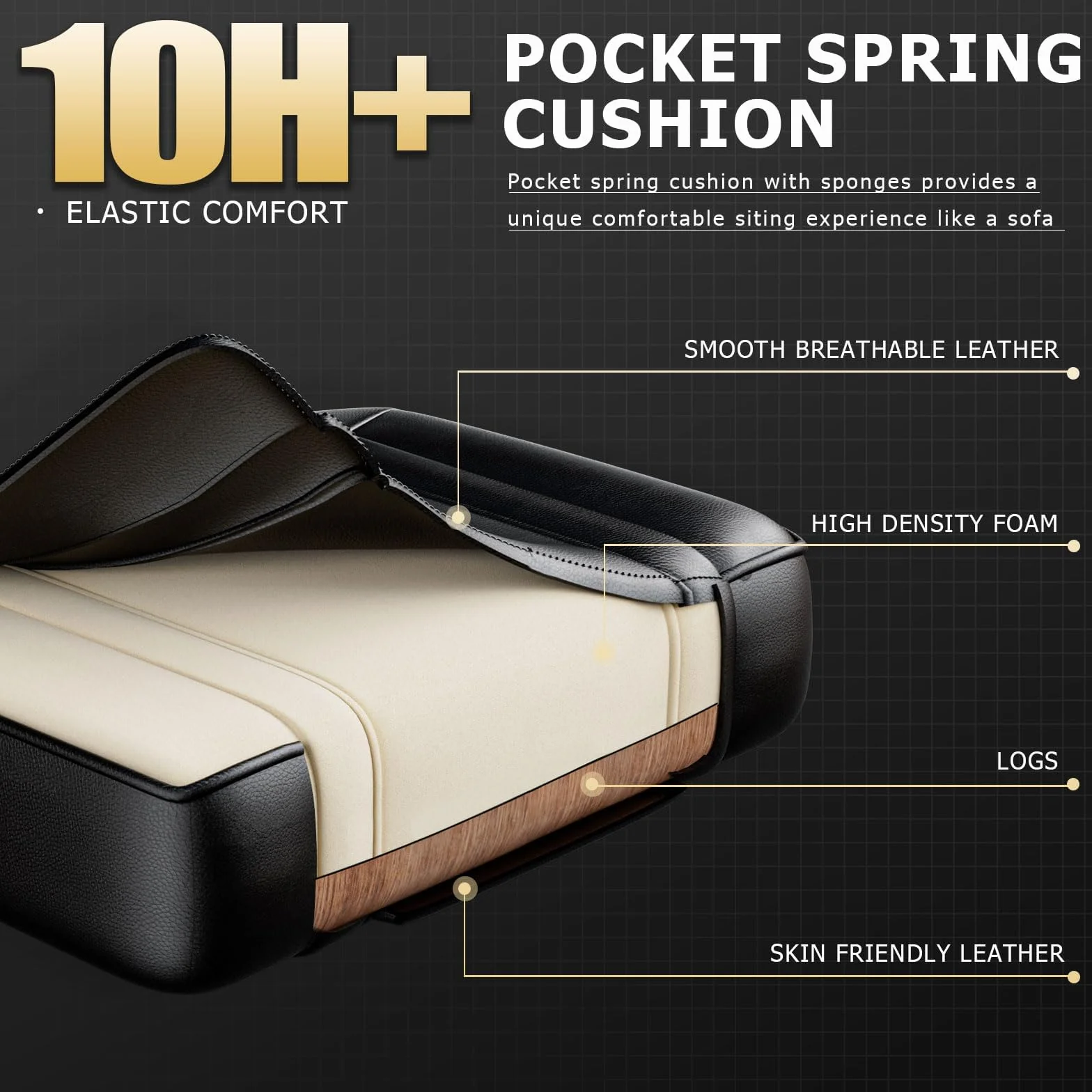 Silla Gaming con Reposapies Respaldo Lumbar Ajustable Altura Piel Sintética Negra
