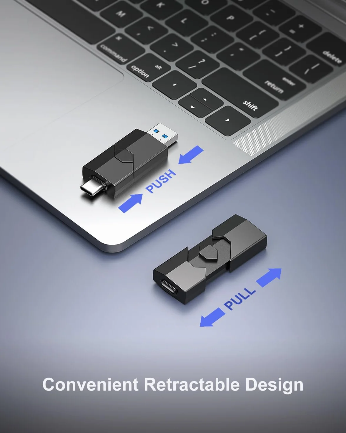 Vansuny Pendrive 128GB Memoria USB C Dual USB 3.0 Pen Drive 128gb USB C Retráctil para Smartphone Tablet Auto Laptop iPhone 15/16