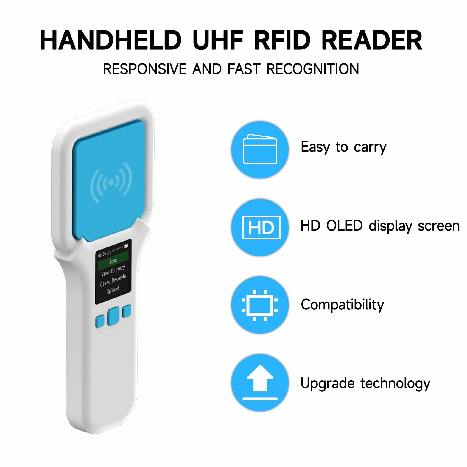 Lector RFID UHF SR300 860-960 MHz Bluetooth Mano