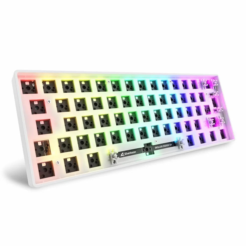 Sharkoon Skiller SGK50 S4 Gen2 Barebone, Blanco, 60% de disposición