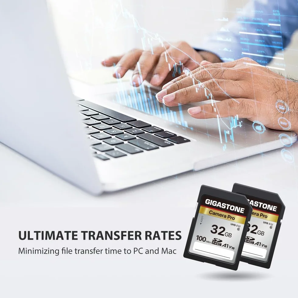 【5 Años Recuperación de Datos Gratis】 GIGASTONE 32GB SD Card 1 Minicase V10 SDHC Memory Card High Speed Full HD Video Compatible with Canon Sony Kodak Olympus Digital Camera