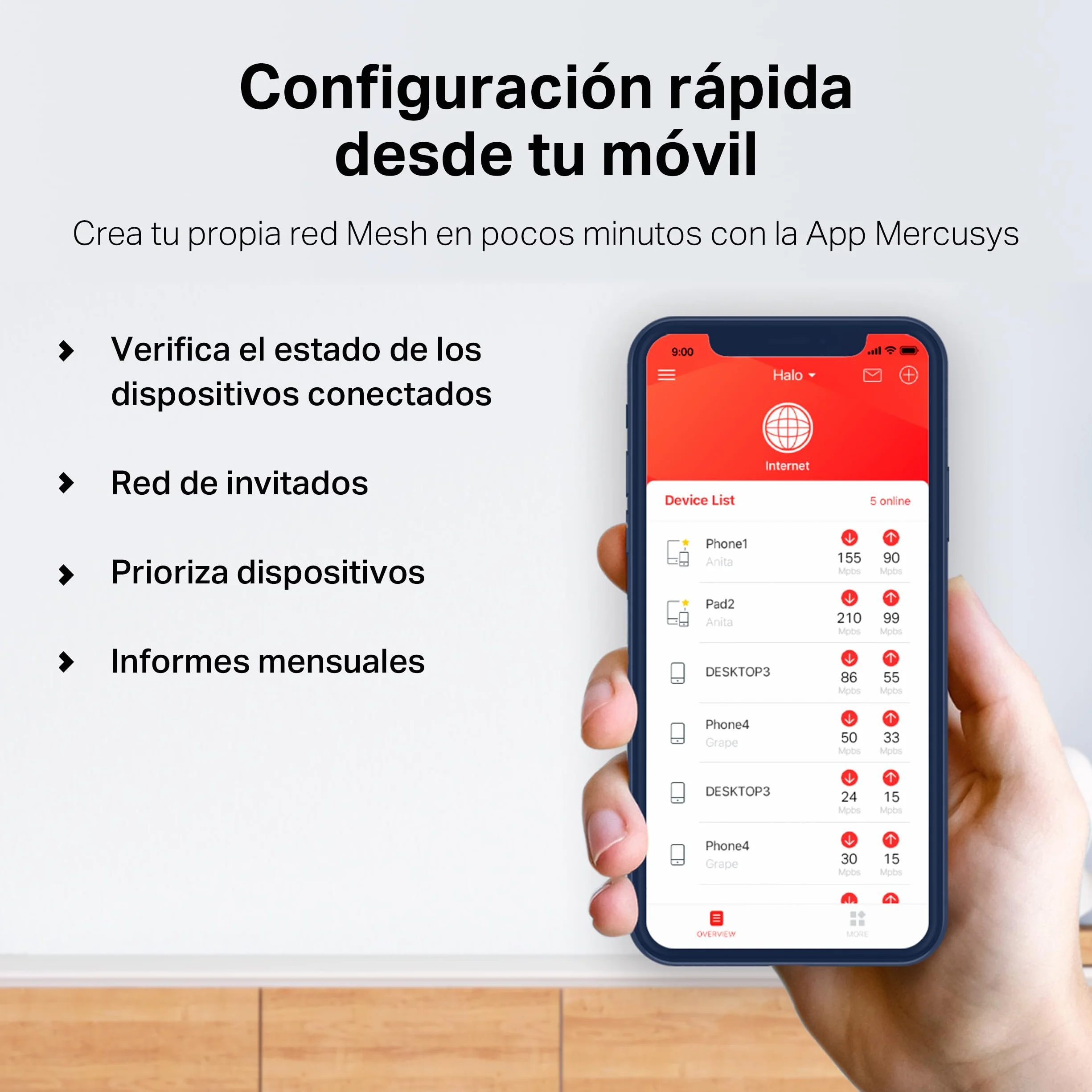 Mercusys Halo H3000X(2-Pack) - Router Sistema WiFi 6 Mesh, AX3000, Doble Banda, Cobertura hasta 420 m², 3X Puerto Gigabit por Unidad, Administración de la Red, Fácil Configuración con App, WPA3