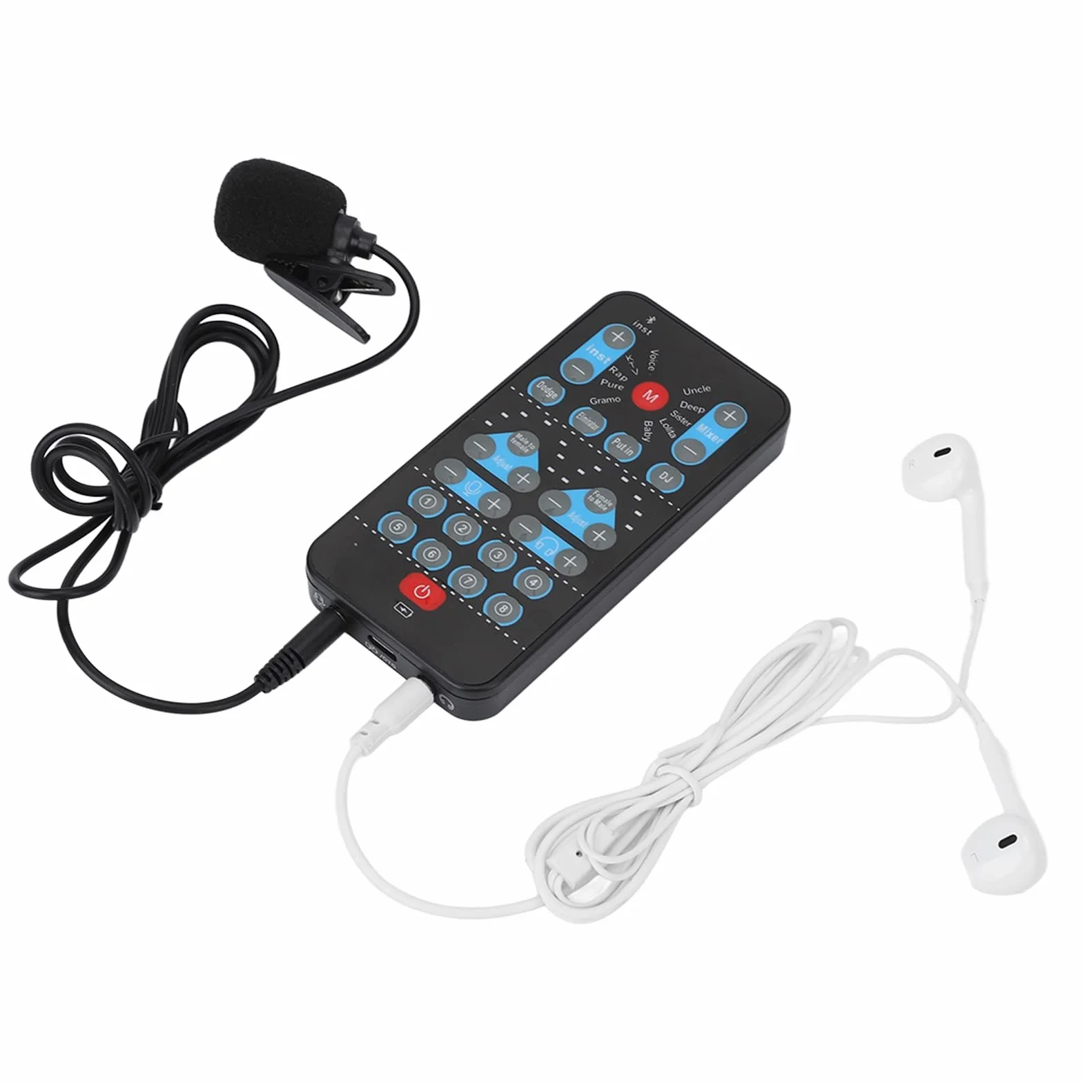 Mini Cambiador de Voz para Teléfono Celular y Computadora Admite Múltiples Idiomas con 8 Efectos de Sonido, Tarjeta de Sonido Portátil Embellece Tu Voz, Adecuado para Teléfono