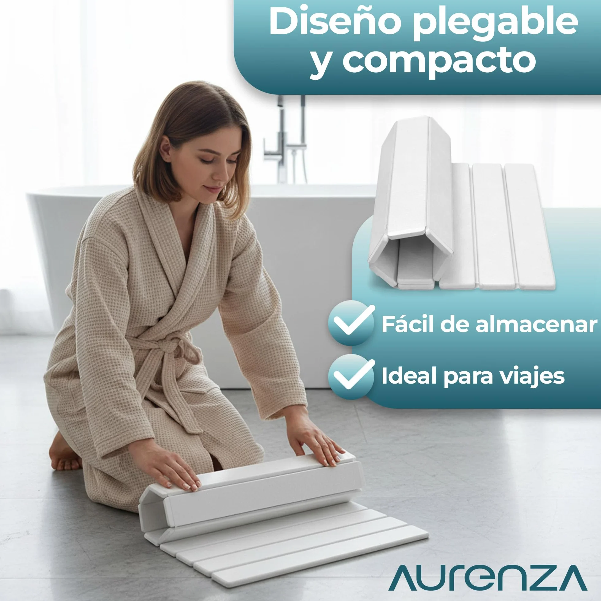 Alfombra Diatomita Baño Plegable 60x39 cm Secado Rápido Alta Absorción Antideslizante Piedra Natural