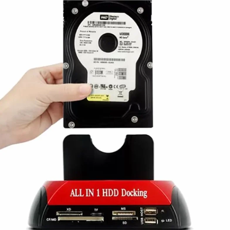 Retoo Estación de acoplamiento USB 3.0, SATA IDE, 2,5 y 3,5 pulgadas, clonación offline, copia de seguridad OTB, lector de tarjetas, Plug & Play, pantalla LED
