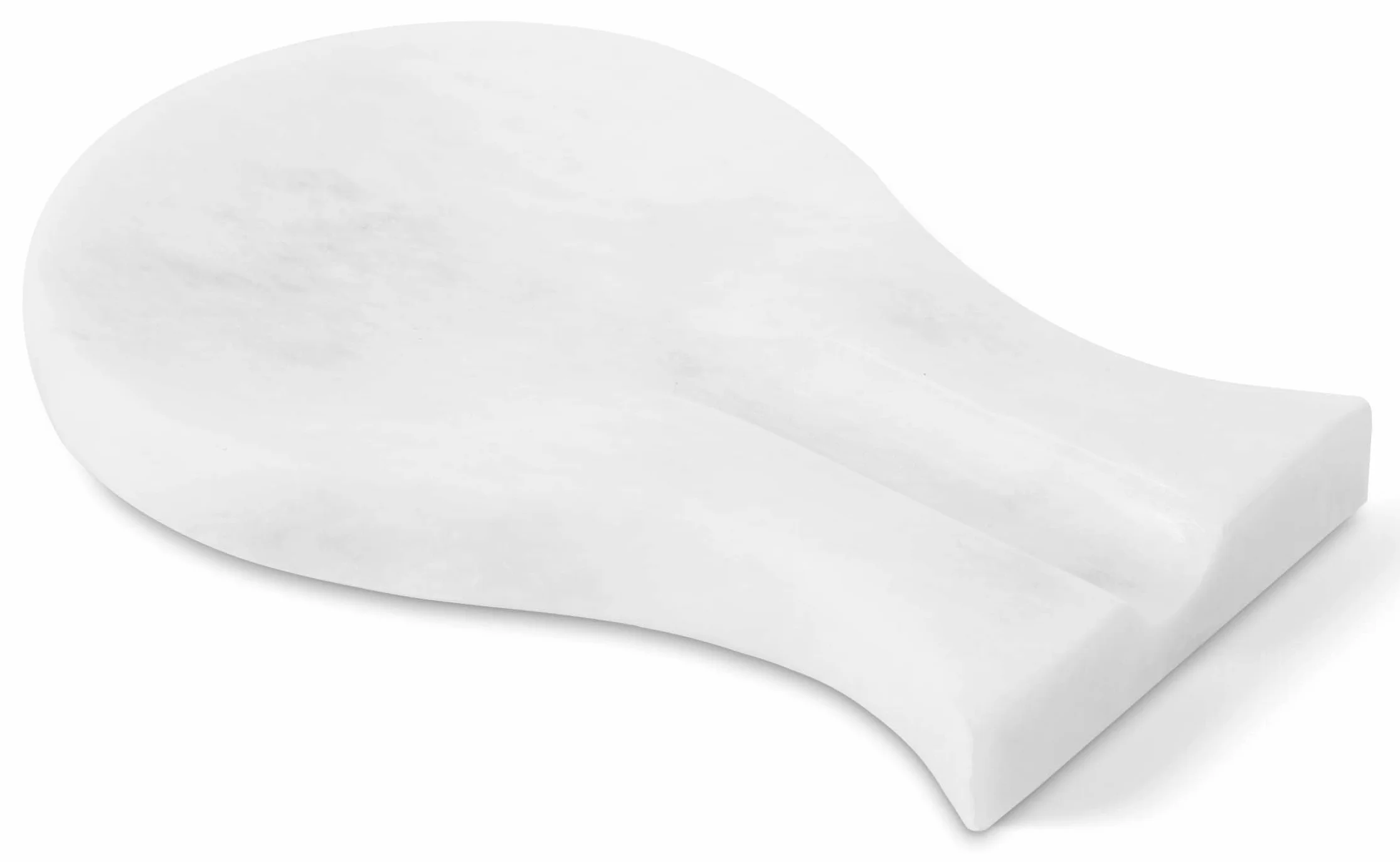 Soporte de cuchara de mármol 20,3 cm blanco hecho a mano para cocina moderna