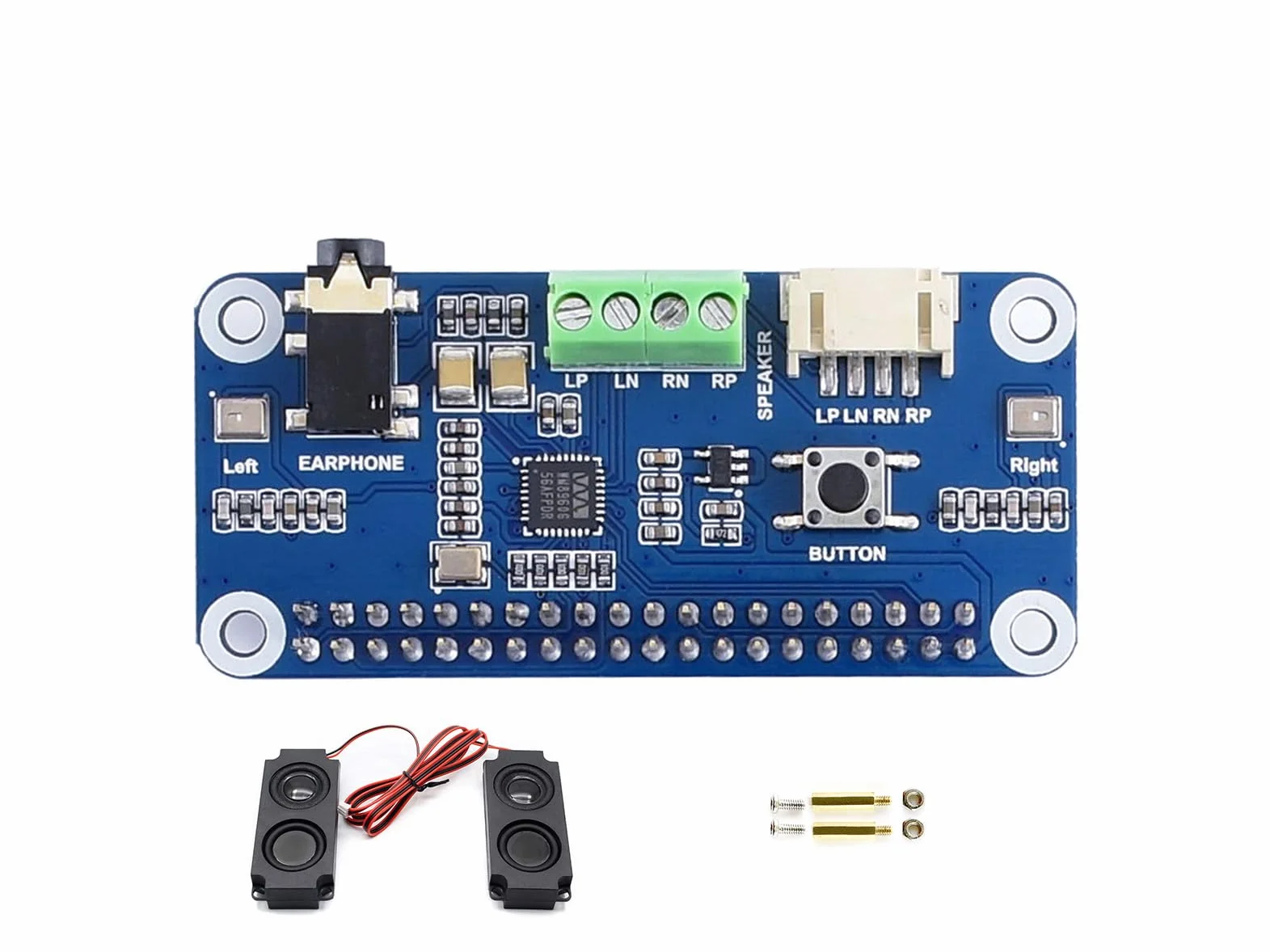 WM8960 Módulo de audio Hi-Fi Sound Card HAT for Raspberry Pi 4B+ 4B 3B+ 3B 2B+ Zero W WH 2W Stereo CODEC Play/Record