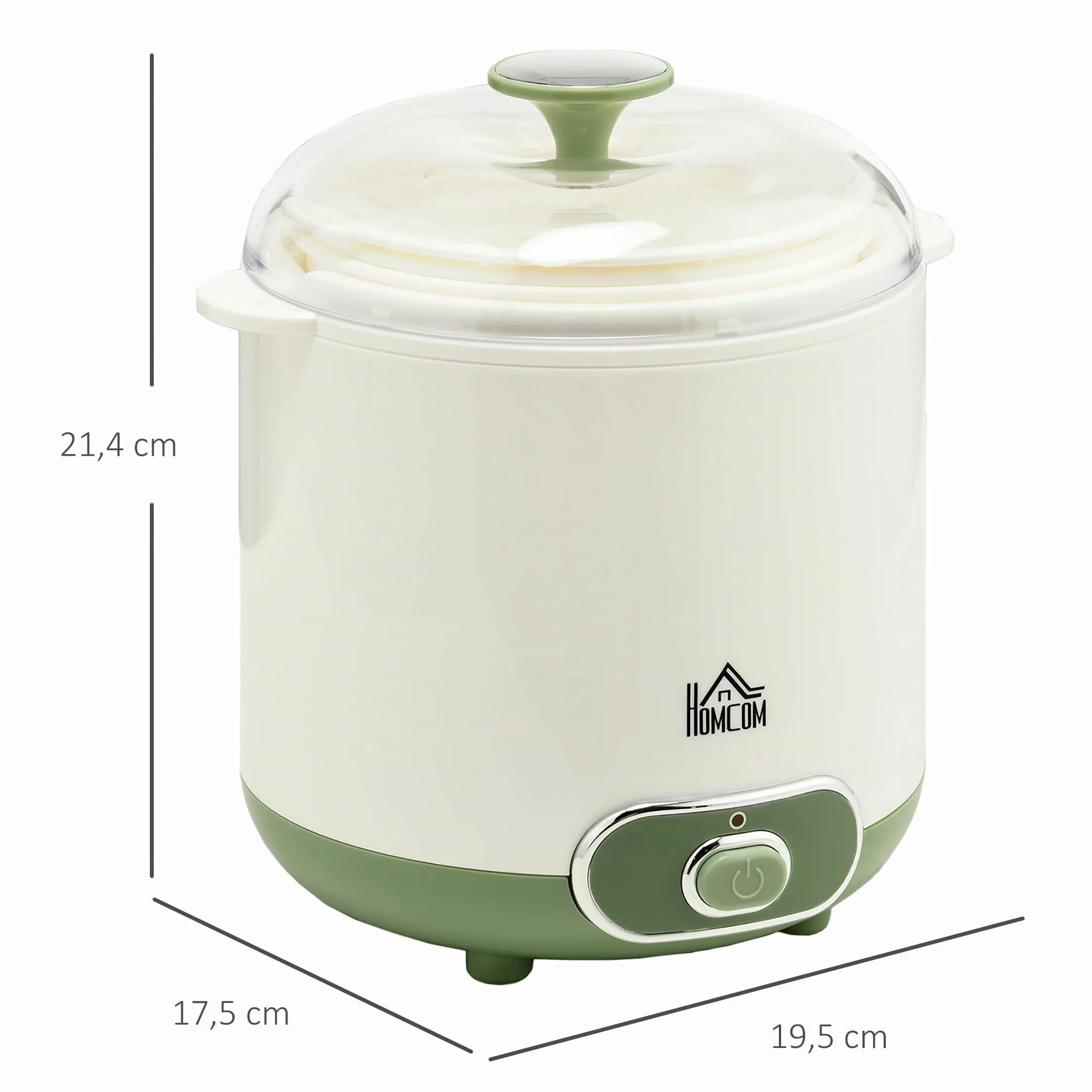 HOMCOM Yogurtera 20W 1,5L Máquina de Yogur Sin BPA Blanco