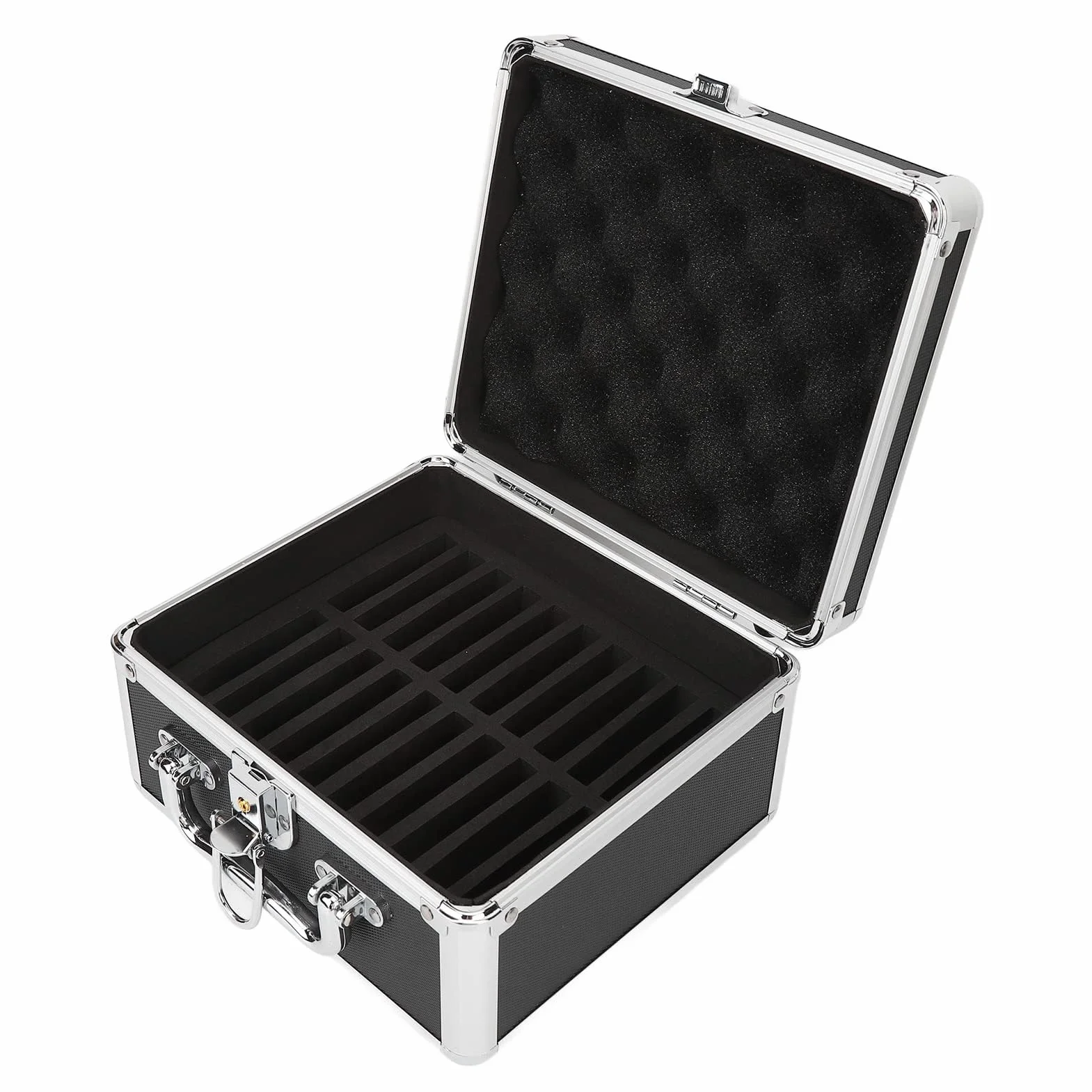 Caja de Almacenamiento de Disco Duro de 2,5 ", Estuche de Transporte de Disco Duro Externo con 20 Bahías, Maleta de Caja de Almacenamiento de Disco Duro Impermeable con Diseño de Bloqueo de Seguridad