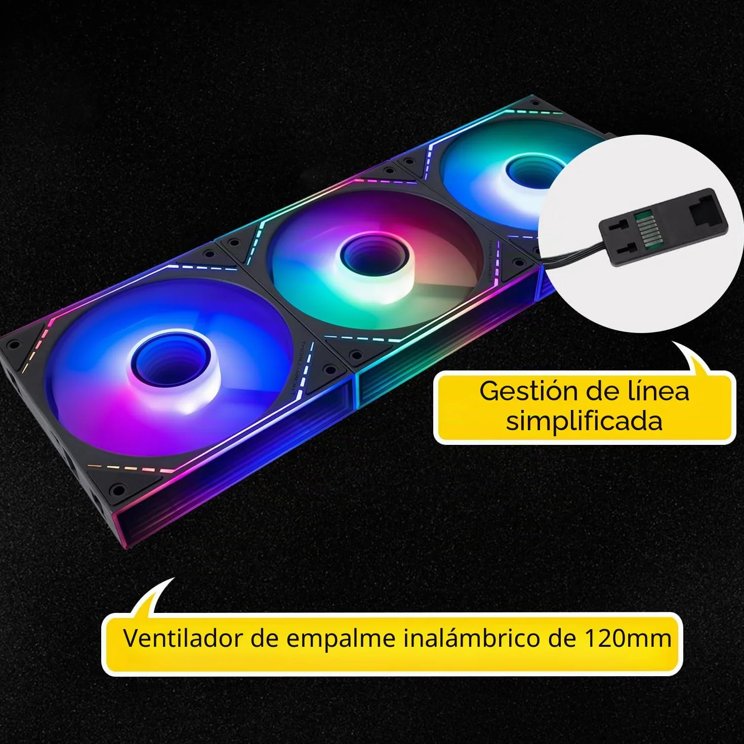 Thermalright TR Ventilador de CPU inverso TL-M12QR-S X3, bloques de construcción de 120 mm, conector PWM, refrigeración silenciosa de PC con luz ARGB, ventilador de PC conectado inalámbrico con efecto