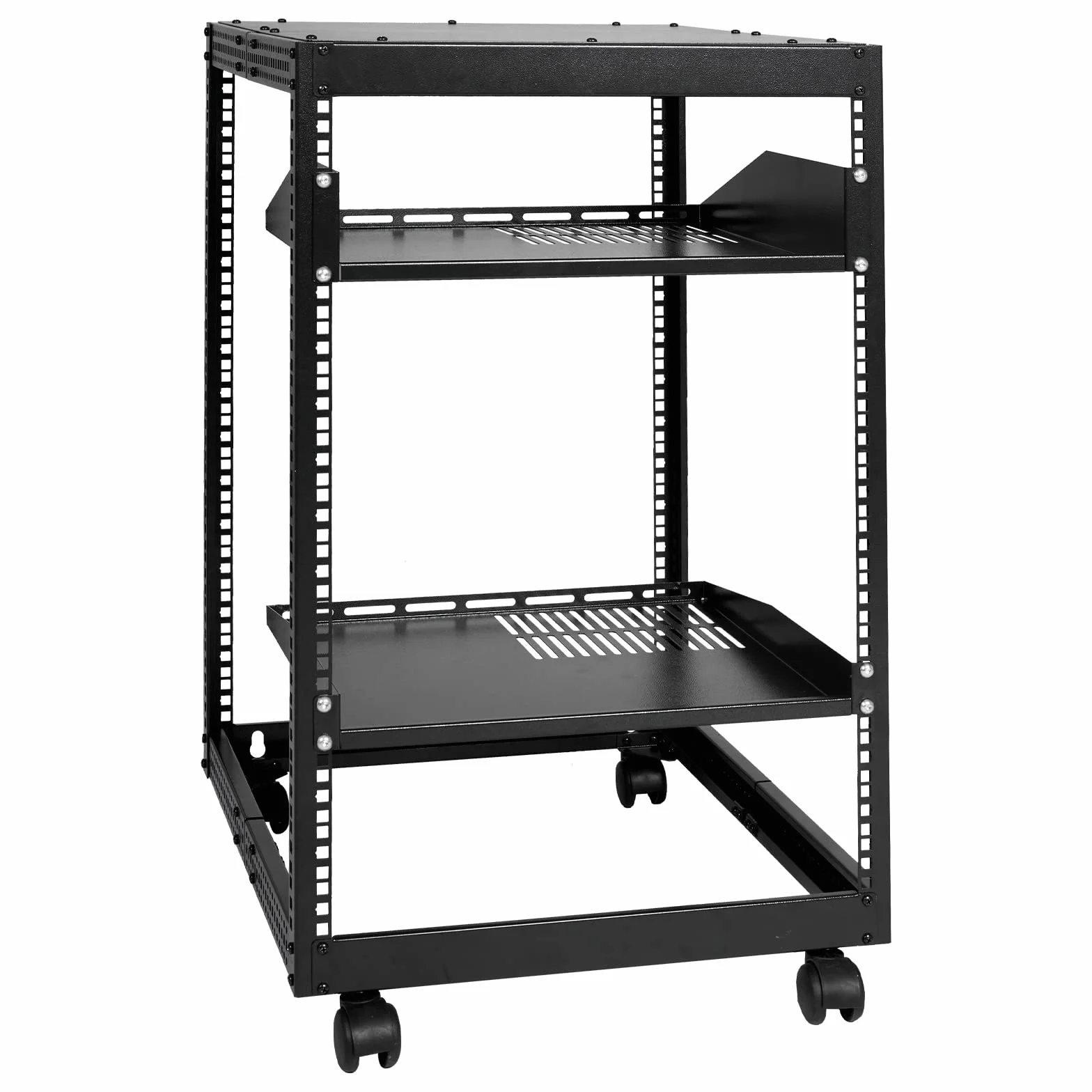 VEVOR Rack de Servidor de Marco Abierto de 15U, Profundidad Ajustable de 23"-40", Rack de Servidor de Red, 4 Postes con Ruedas, sostiene Todos Sus Equipos de TI de Red Módem enrutador de Engranaje