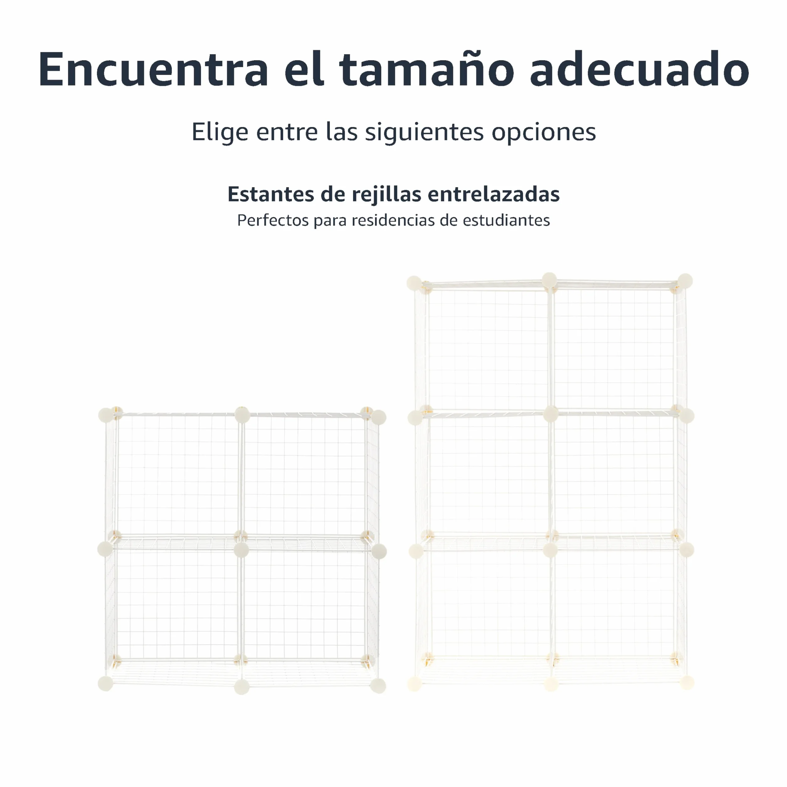 Amazon Basics 6 Estantes de Almacenamiento, Seis Cubos, Alambre, Blanco