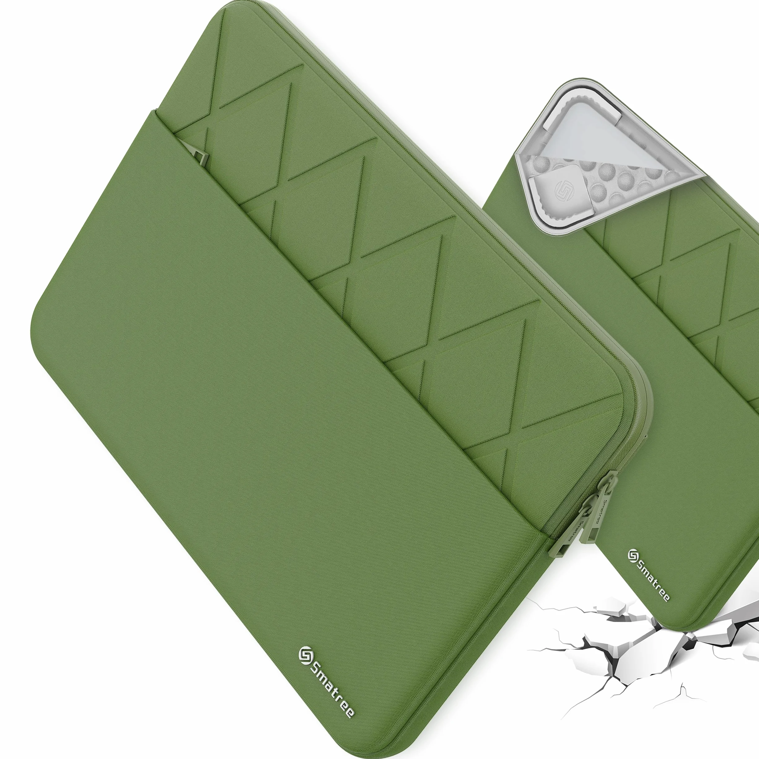 Smatree portátil Funda para 15,6 Pulgadas ASUS Vivobook 15 F512/15 F512DA/S15 S532, Protective portátil Funda con Bolsillo para Accesorios, YKK Cremallera, antigolpes Patentado diseño, Verde (E634G)