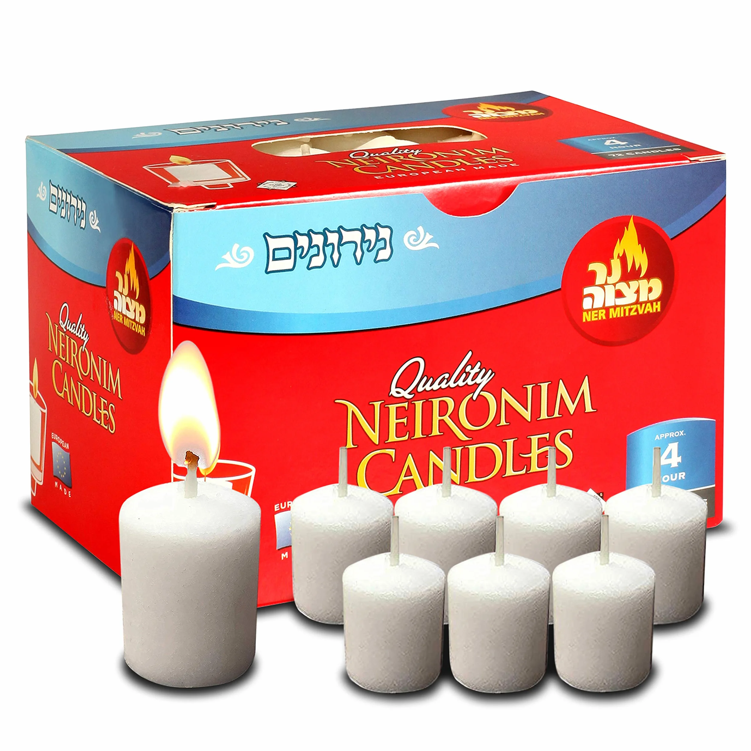 Ner Mitzvah Velas Neironim 4 horas Shabbat Neronim vela votiva cera 72 unidades