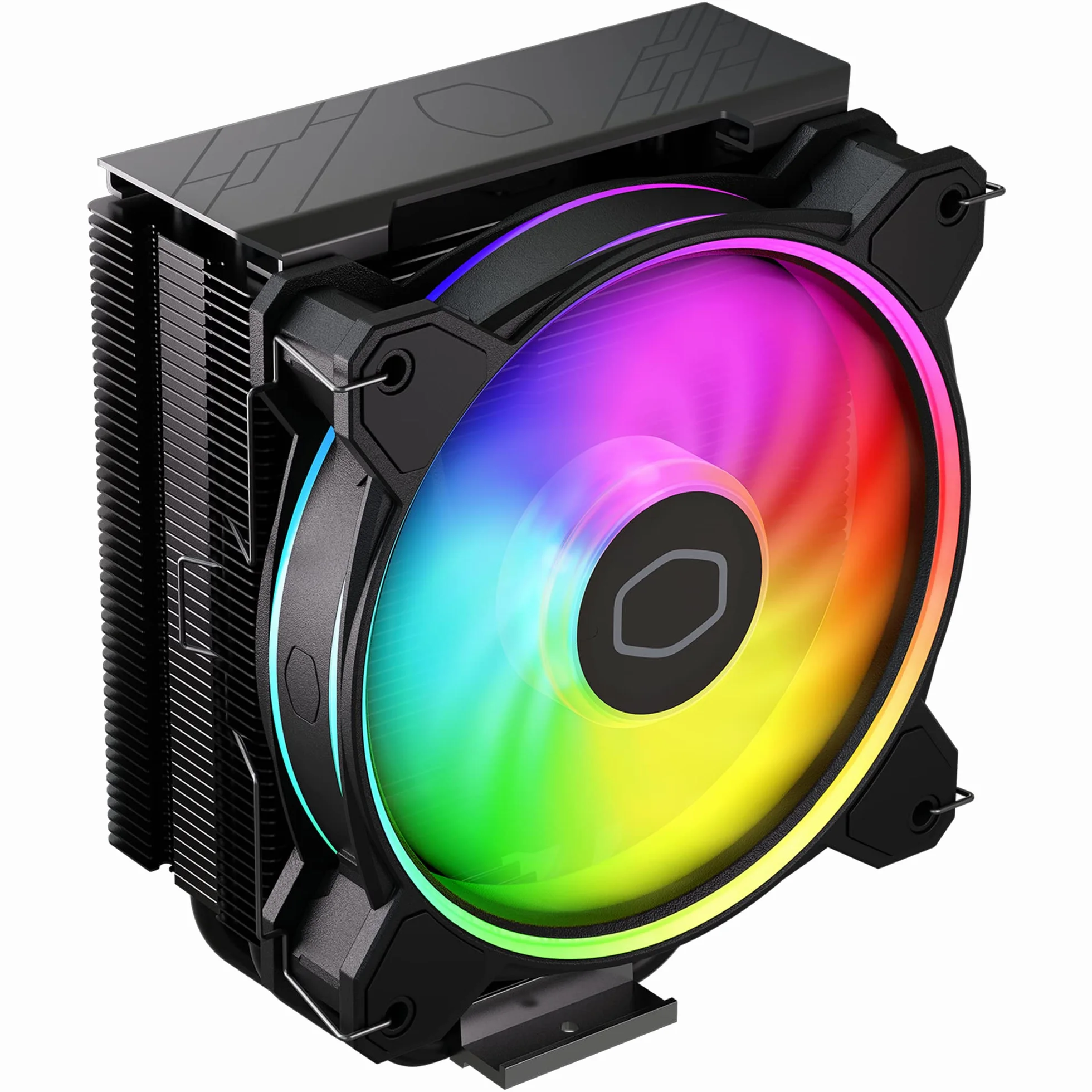 Cooler Master Hyper 212 Halo Black - Enfriador de aire para CPU, ventilador PWM de 120 Halo², ARGB de doble bucle, cubierta superior de aluminio, 4 tubos de calor de cobre, 154 mm de alto, soportes