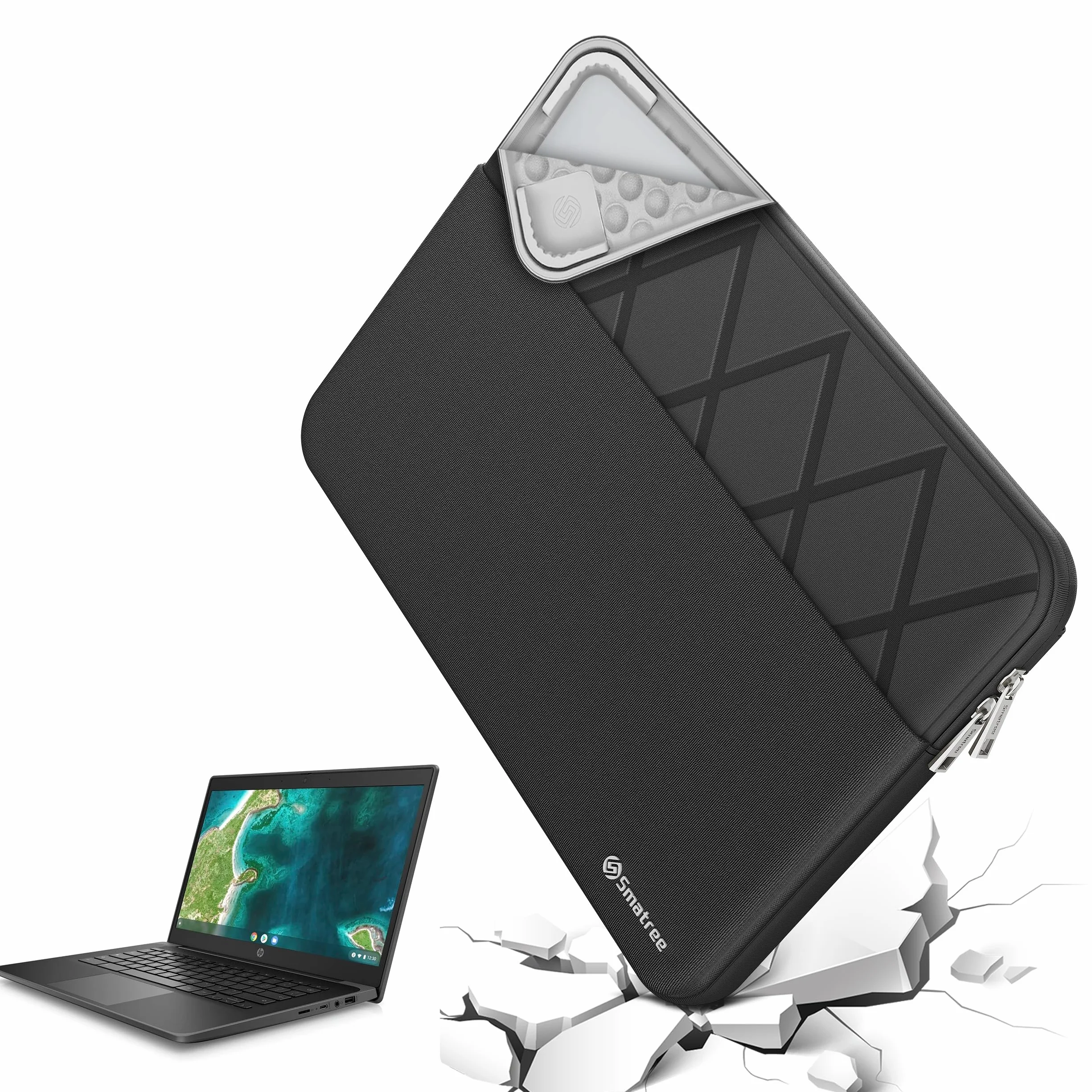 Smatree 14 Pulgadas Funda de portátil para HP Chromebook 14a-ne0047nr, para HP Laptop 14t/14, Funda Protectora de portátil con Bolsillo para Accesorios (E415)