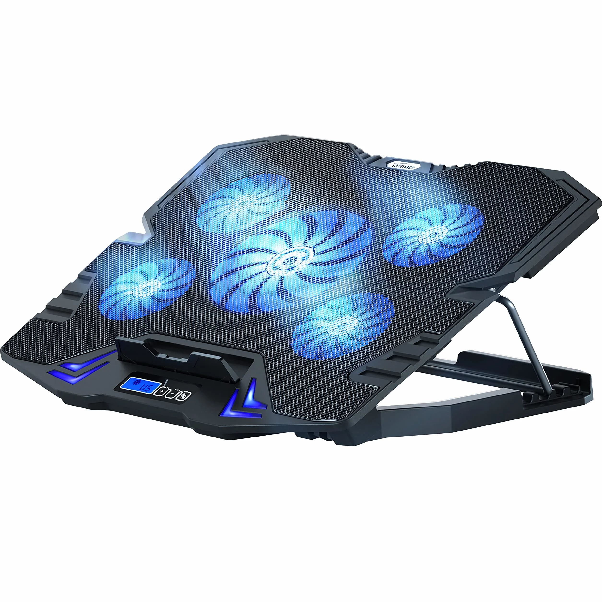 TopMate C5 10-15.6 Pulgadas Gaming Laptop Cooler Cooling Pad | 5 Ventiladores silenciosos y Pantalla LCD | Fuerte Viento de 2500 RPM Dise?Ado para Jugadores y oficinas