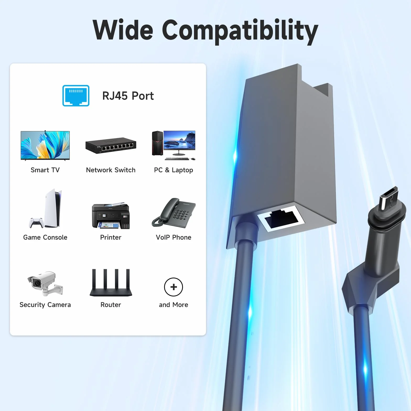 Starlink Adaptador Ethernet para Starlink V2/Gen 2, RJ45 Gigabit Ethernet Conexión de Red rápida y Estable para Starlink | Gris