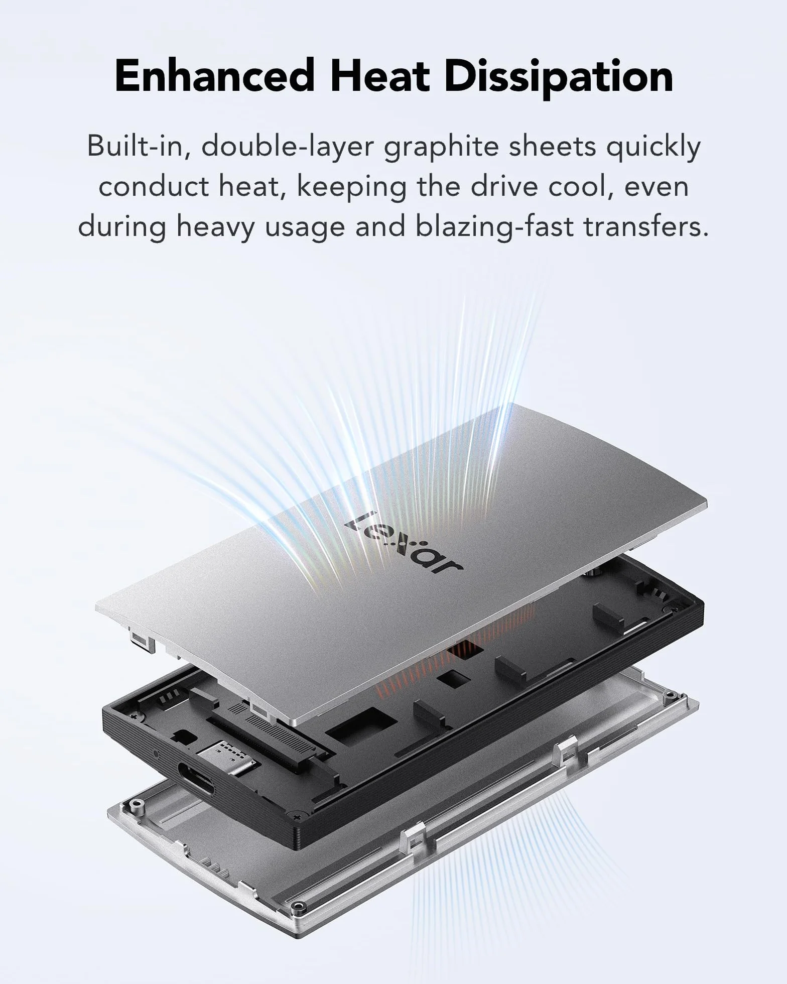 Lexar ES3 SSD Externo 1TB, SSD Portátil USB3.2 Gen2, PSSD hasta 1050MB/s Lectura, 1000MB/s Escritura, Unidad de Estado sólido Externa Compatible con iPhone15 Series/Mac/PS5/XBOX(LES3XXX001T-RNSNG)