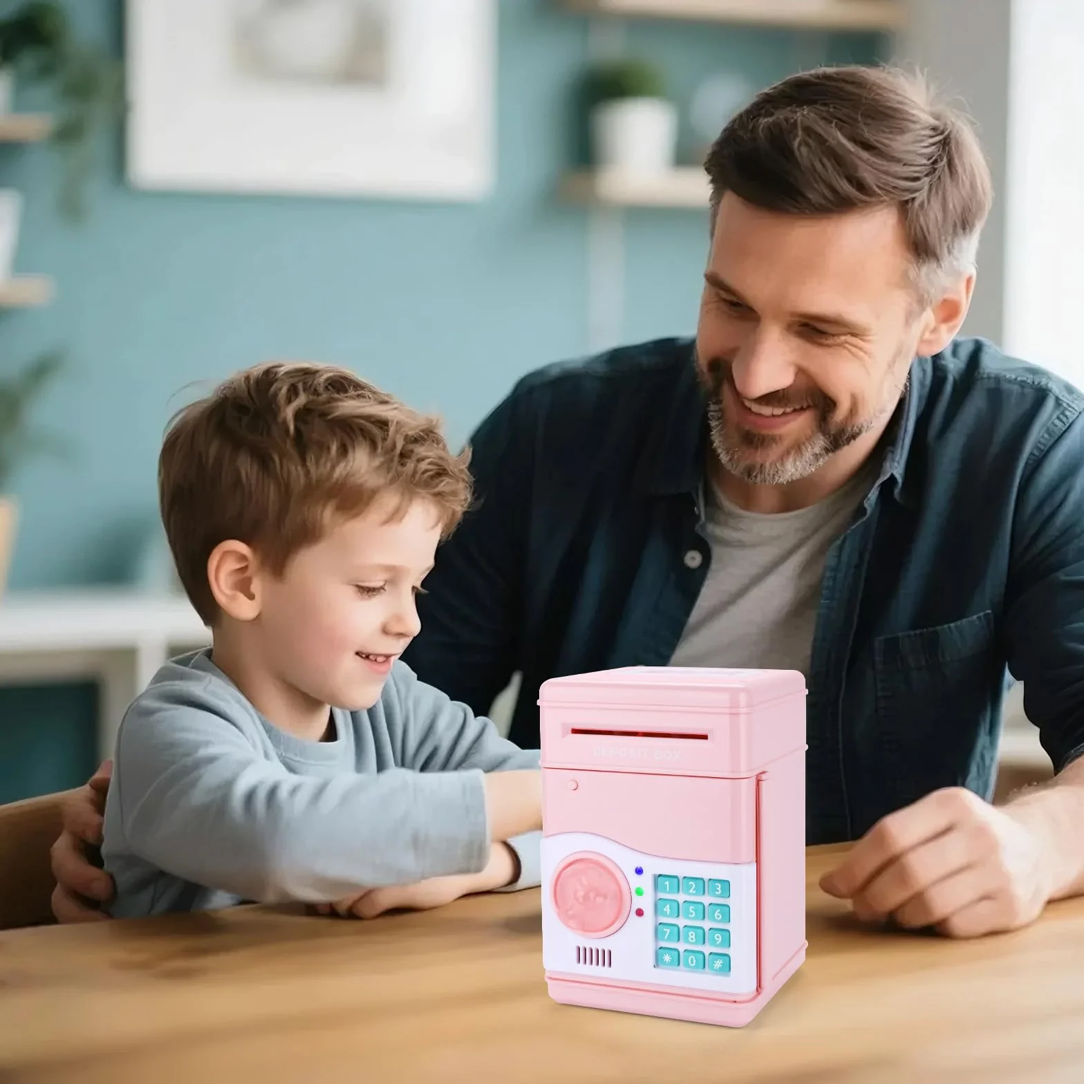 Caja Fuerte Niños con Contraseña, Hucha Electrónica con Verificación de Billetes