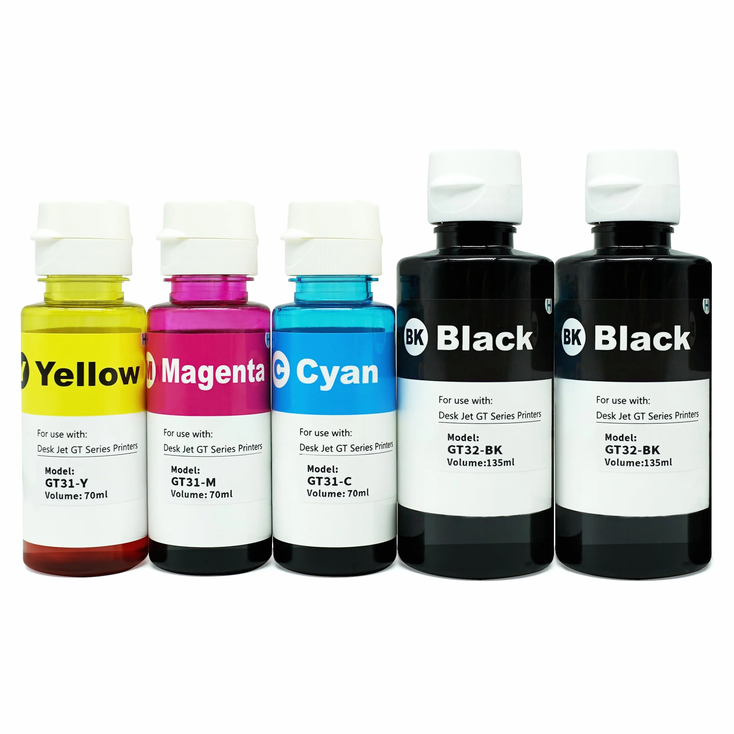 Tinta de impresora 31 32XL Tinta para HP 31xl 32xl Botellas de recarga de tinta para HP Smart Tank5105 5106 5107 7005 7006 7605 7305 7306 455 515 519 530 600 615 617 651 720 725 750 755(5Pack)