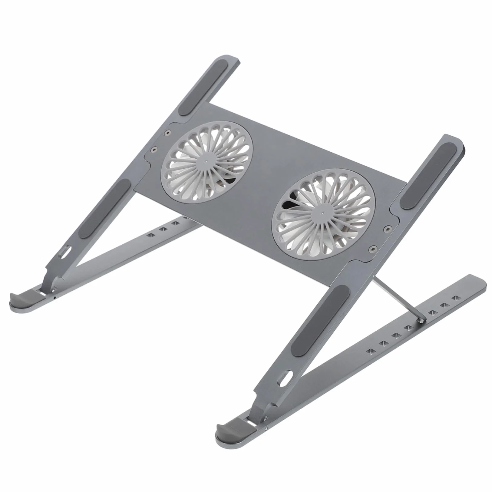 NUOBESTY Soporte Ajustable y Silencioso para Portátil Ventilador Led, Aluminio Resistente, 8 Ángulos Regulables, Adecuado para Juegos y Oficina, Soporte Ergonómico Gris