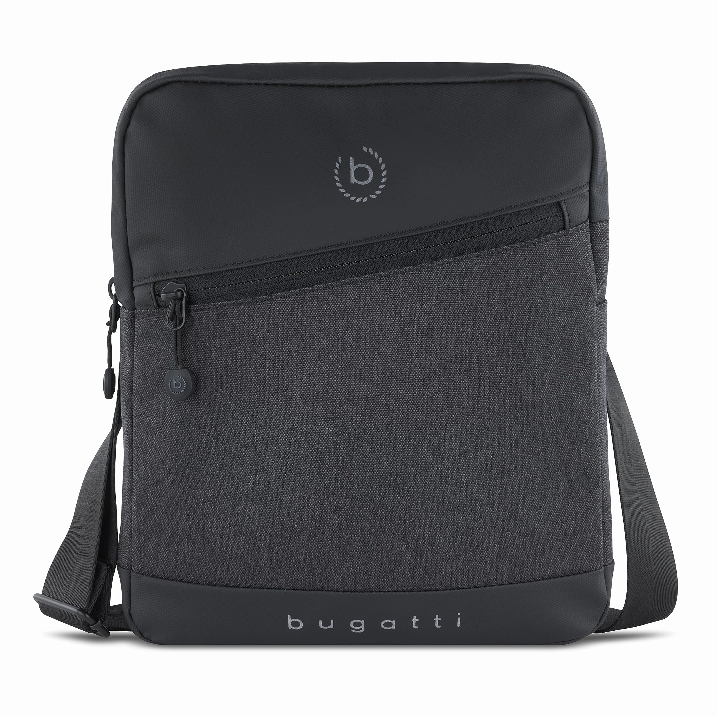 bugatti Universum Bolso bandolera para hombre, con compartimento para tablet, pequeño - Negro
