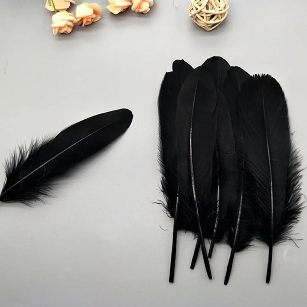 MOLIMOLI Plumas negras naturales 120 unidades para manualidades decoración atrapasueños
