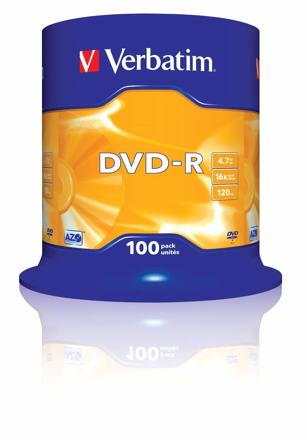Verbatim 43549 - Pack de DVD-R vírgenes (100 Unidades, 4.7 GB, 16 x)