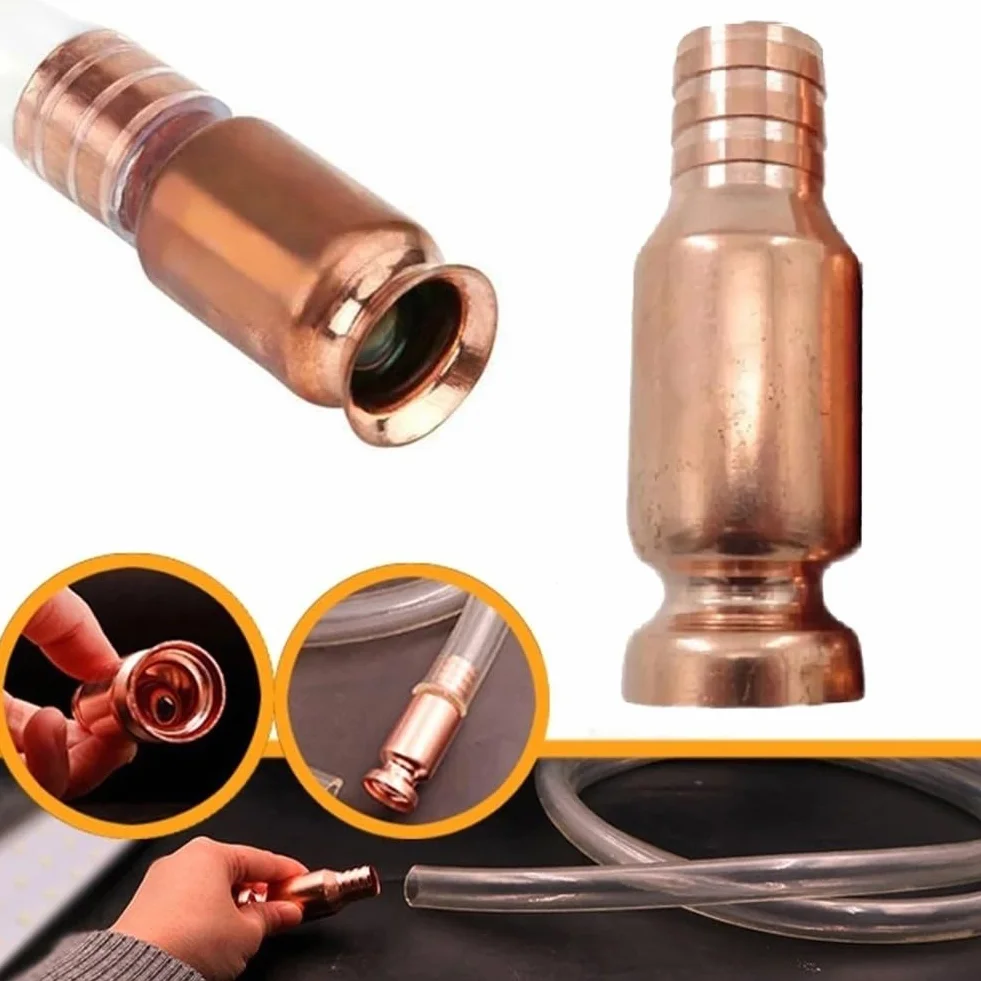 Sifón manual Besttoolifes para combustible, agua, aceite, transferencia de líquido autocebante, conector de latón, accesorios de cobre 15 mm 19 mm, paquete de 2