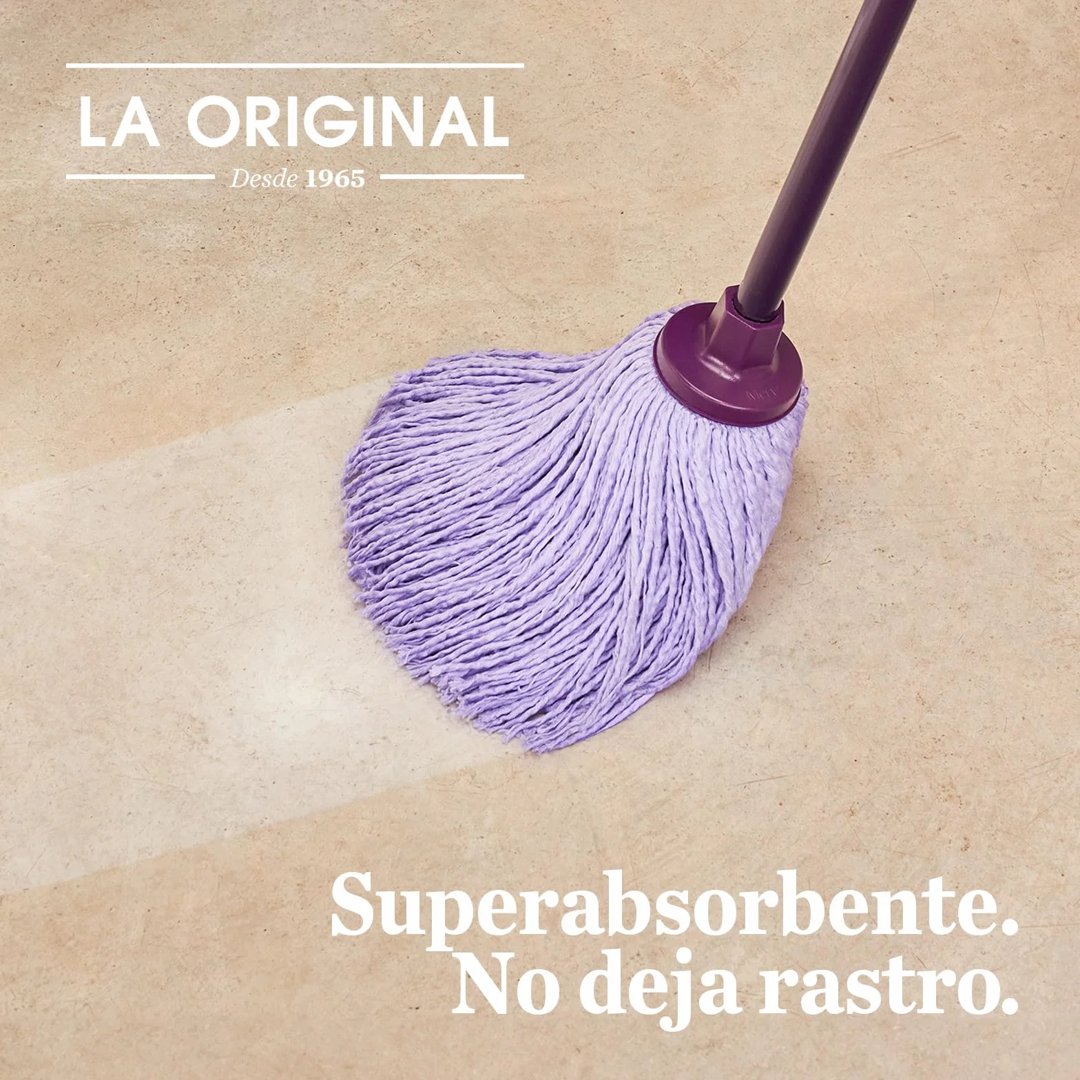 Fregona Microfibra Super Absorbente Cabezal Extragrande No Deja Rastro Fabricada en Cruz Mayor Durabilidad Rosca Universal Lila 22 cm