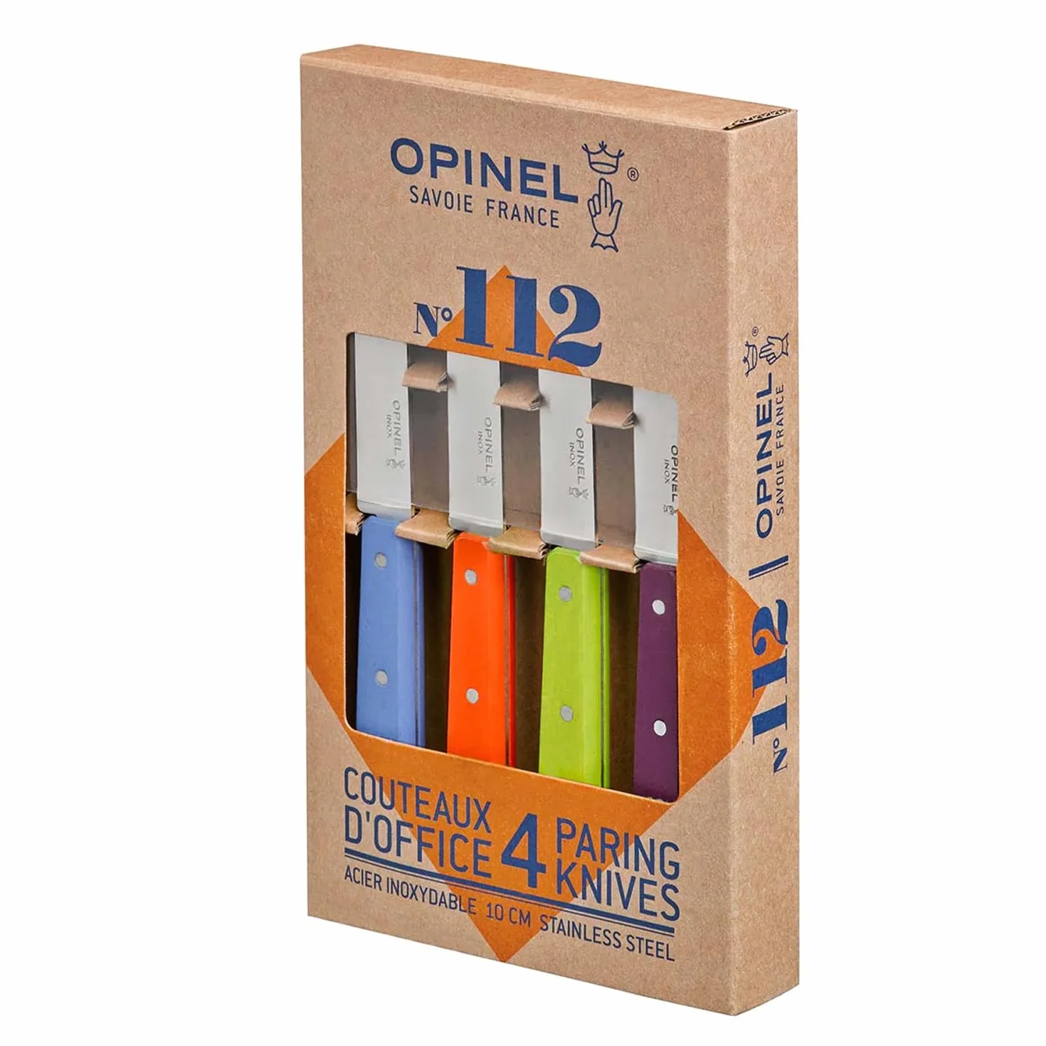 OPINEL Set de 4 Cuchillos de Oficina N°112 - Acero Inoxidable 10 cm - Cocina