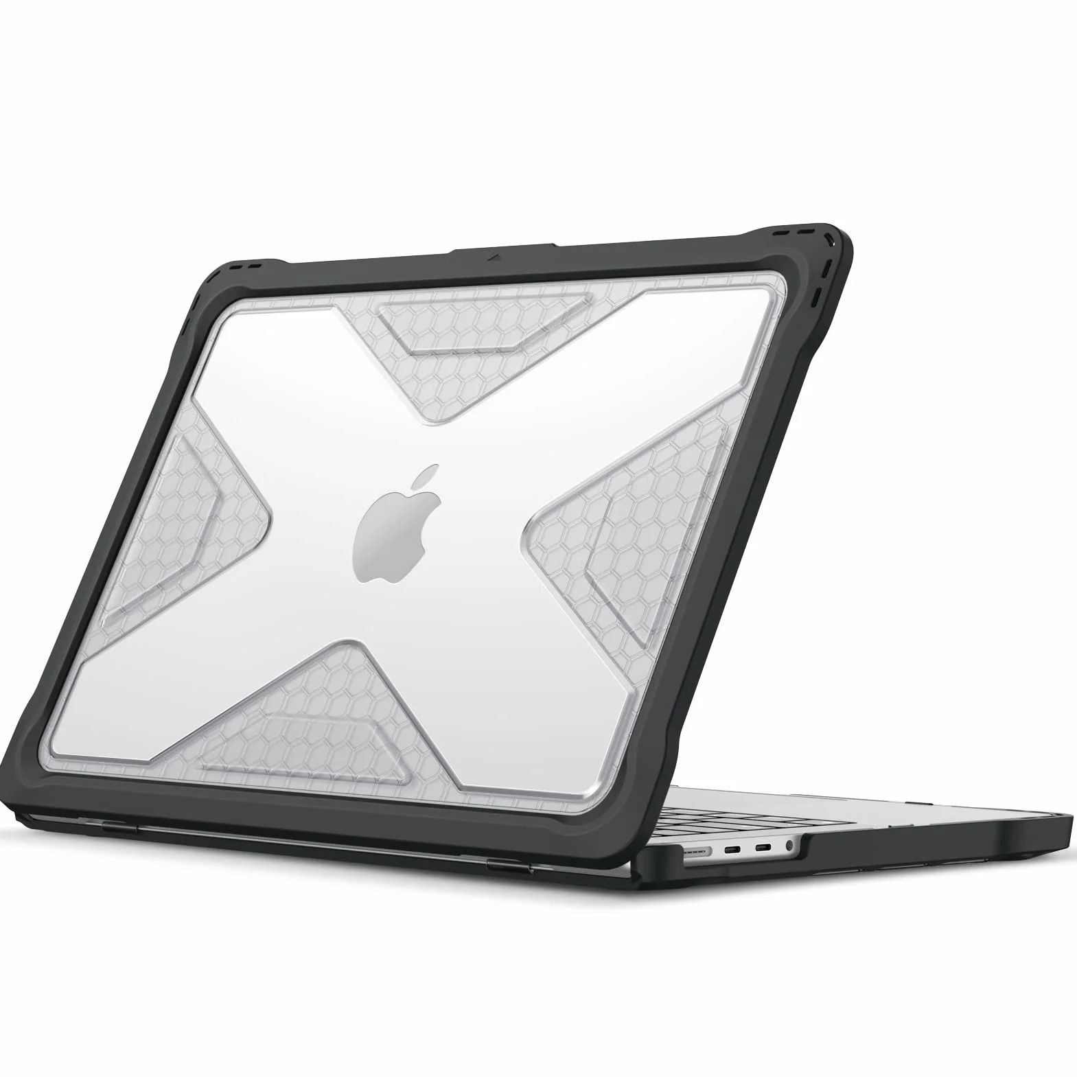 Fintie Funda para MacBook Pro de 14 Pulgadas (2026-2021) (M5 M4 M3 M2 M1)/A3426/A3427/A3434/A3112/A3401/A3185/A2992/A2918/A2779/A2442, Carcasa Dura a Prueba de Choques - Negro Translúcido
