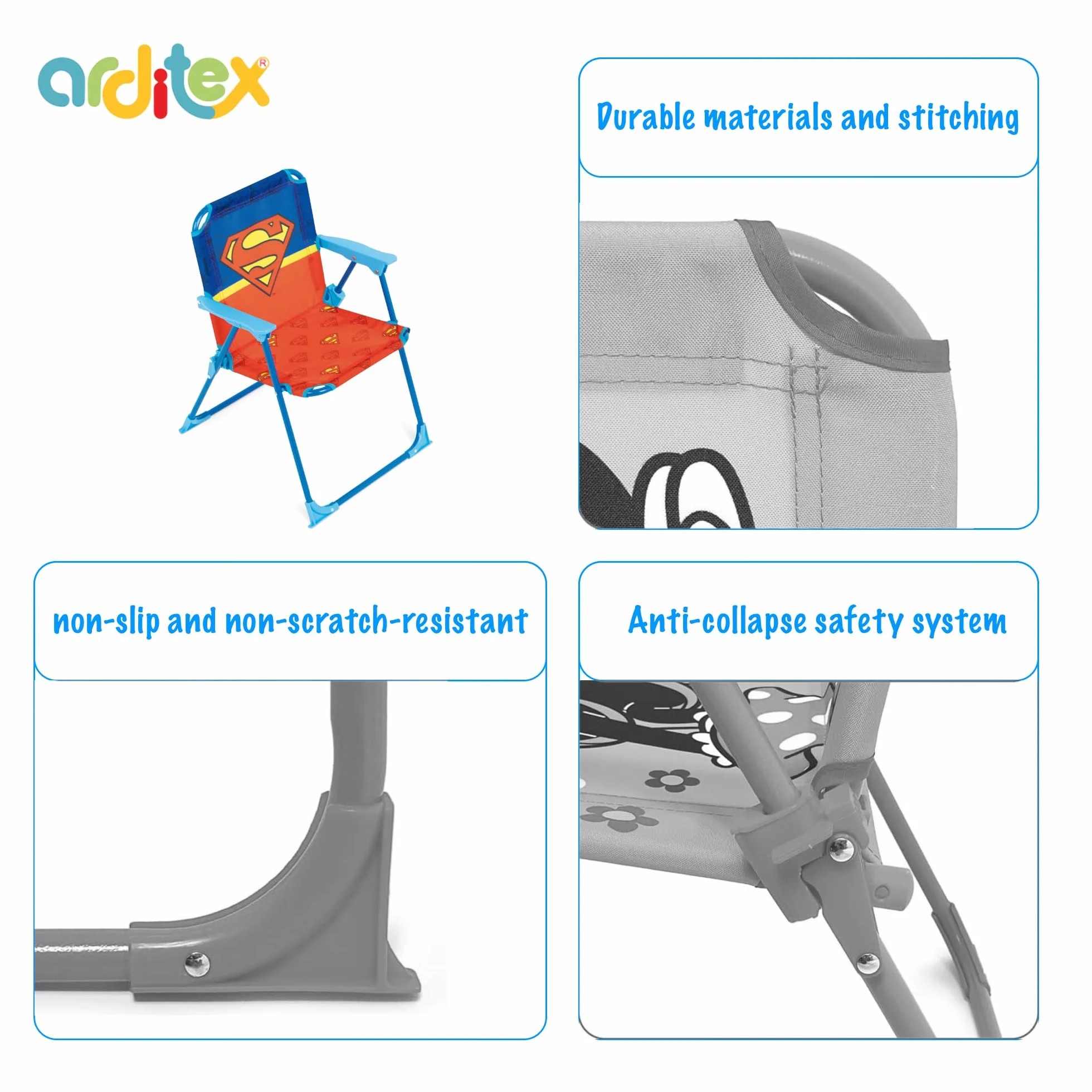 ARDITEX Silla Plegable Superman DC Comics 38x32x53cm