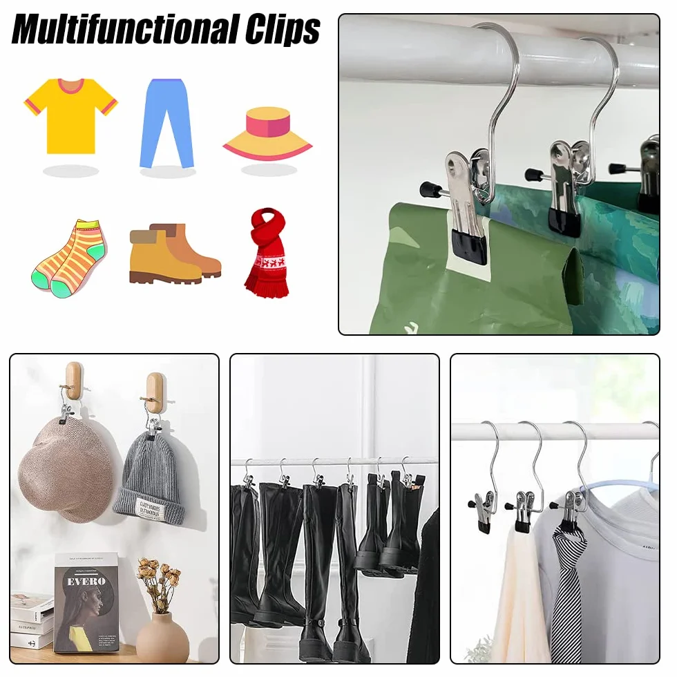 Ganchos de Ropa Antideslizantes HAOTIAN-X Perchas de Acero Inoxidable Multifuncionales