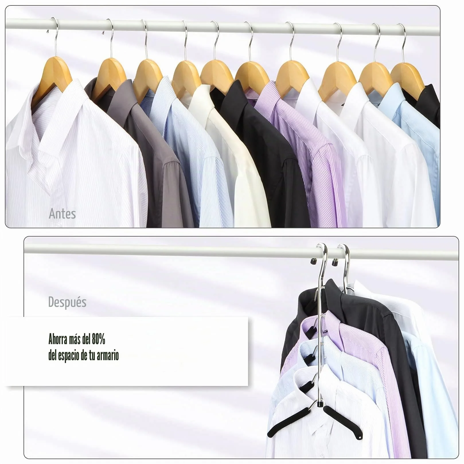 Perchas 5 en 1 Multifuncional Organizador para Adultos 3 Pack Antideslizantes Resistentes