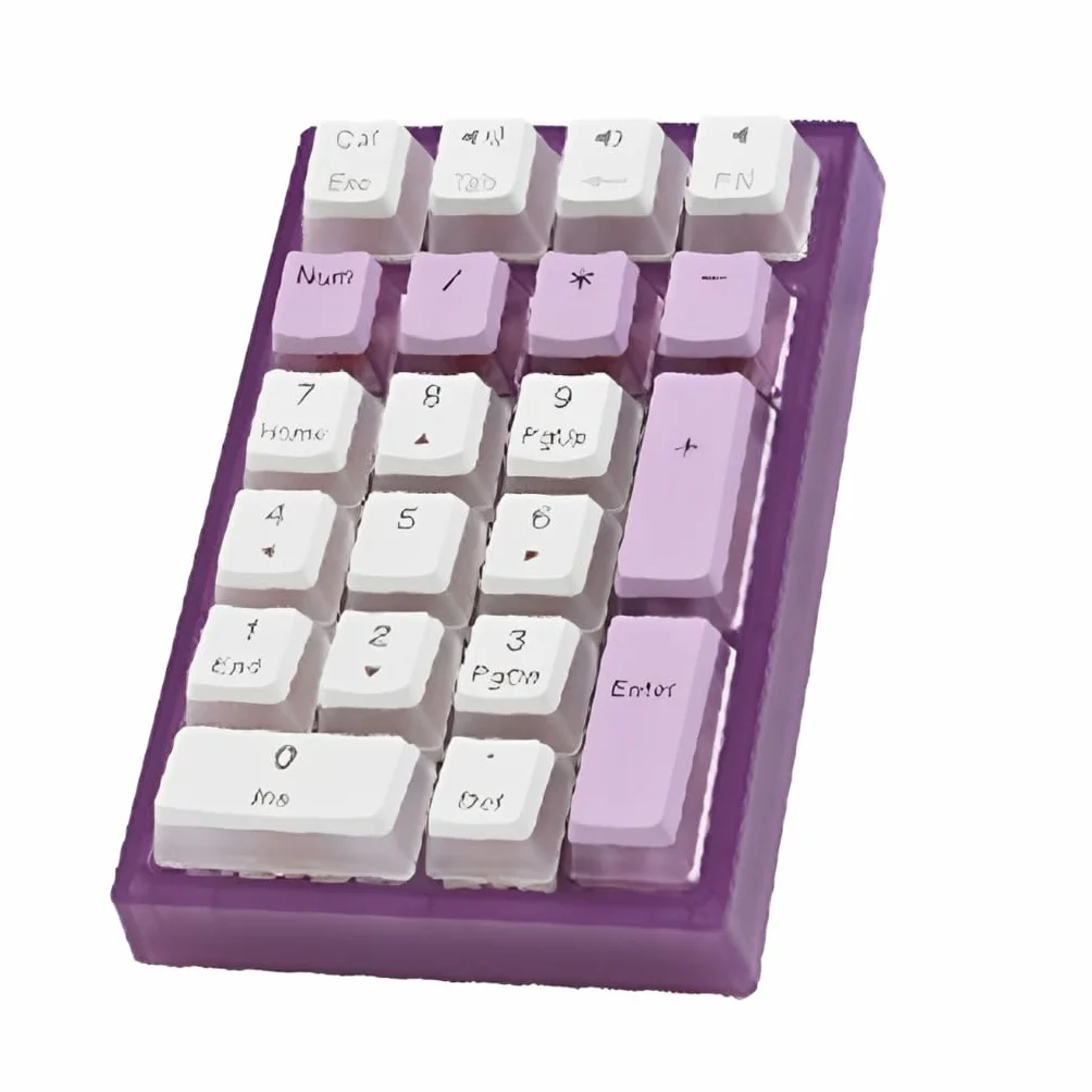 Teclado numérico mecánico de 21 teclas, teclado numérico intercambiable en caliente, con cable, retroiluminado, USB C, teclado numérico para laptop, computadora de escritorio