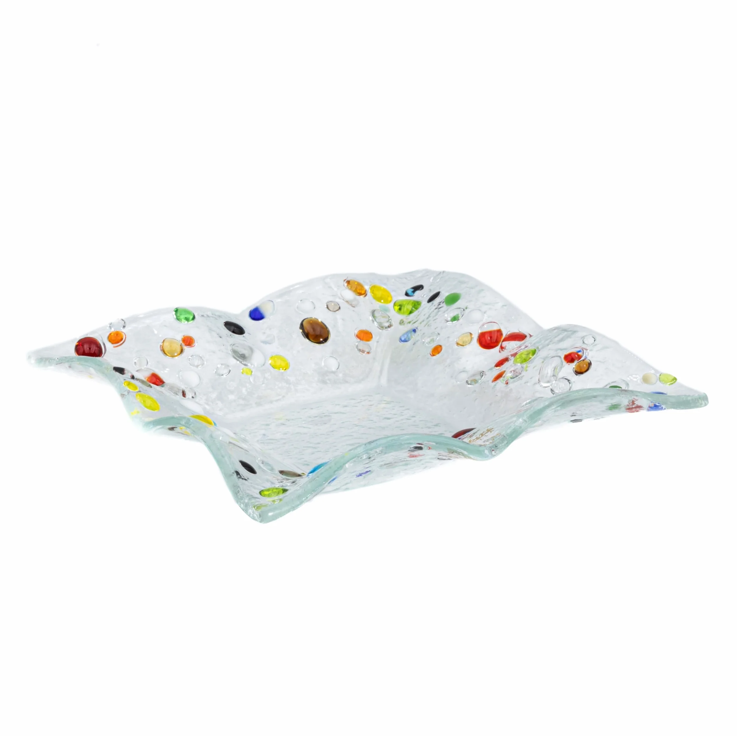 Sospiri Venezia Plato decorativo de cristal de Murano decorado a mano 14x14 cm cuadrado regalo elegante caja
